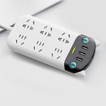Power Strip Multifunctional USB Port ABS Flame Retardant Socket Strip for Home Office