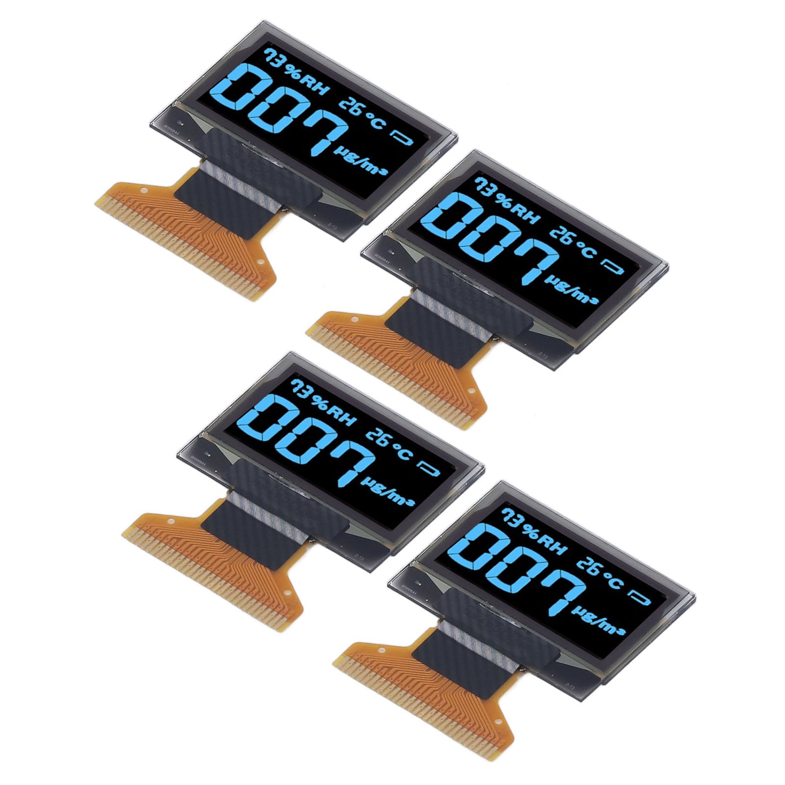 4Pcs 0.96in Organic Light Emitting Diode LCD Display 30PIN 128x64 Resolution Clear Displaying Screen Blue Displaying