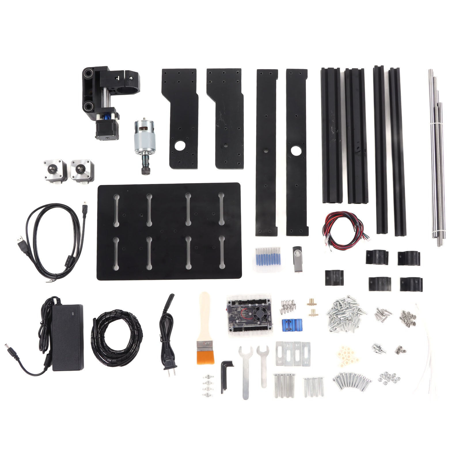 CNC Engraver Machine Mini Desktop 3 Axes GRBL Control DIY Marking with Spindle Motor ER11 3020 US Plug 100‑240V