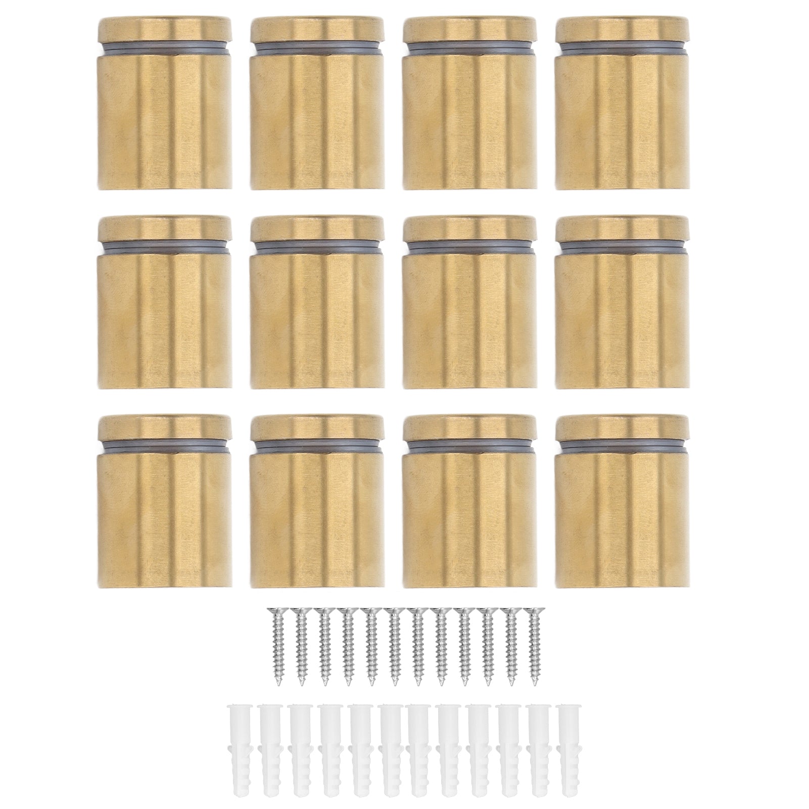 12Pcs Standoff Screws Stainless Steel Wall Mount Advertising Holder Nail Fixing Pin 25x30mm