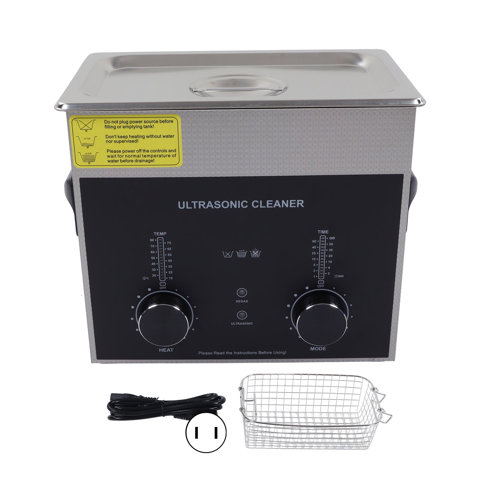 Ultrasonic Cleaning Machine 3L Stainless Steel Ultrasonic Watch Cleaner for Laboratory Supplies Dental Equipment US Plug AC110V