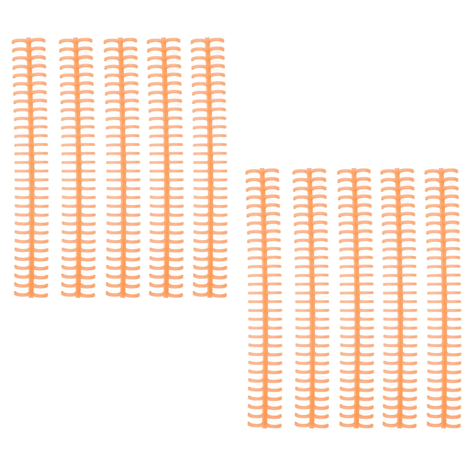 10Pcs Binding Spines Spirals Coils Combs 30 Holes Plastic Strip for Loose Leaf 1/2in Diameter Orange
