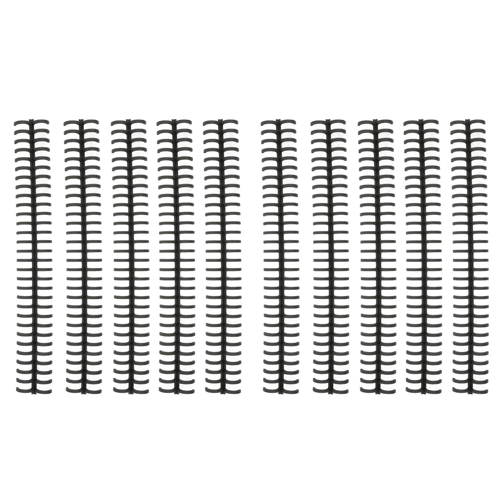 10Pcs Binding Spines Spirals Coils Combs 30 Holes Plastic Strip for Loose Leaf 1/2in Diameter Black