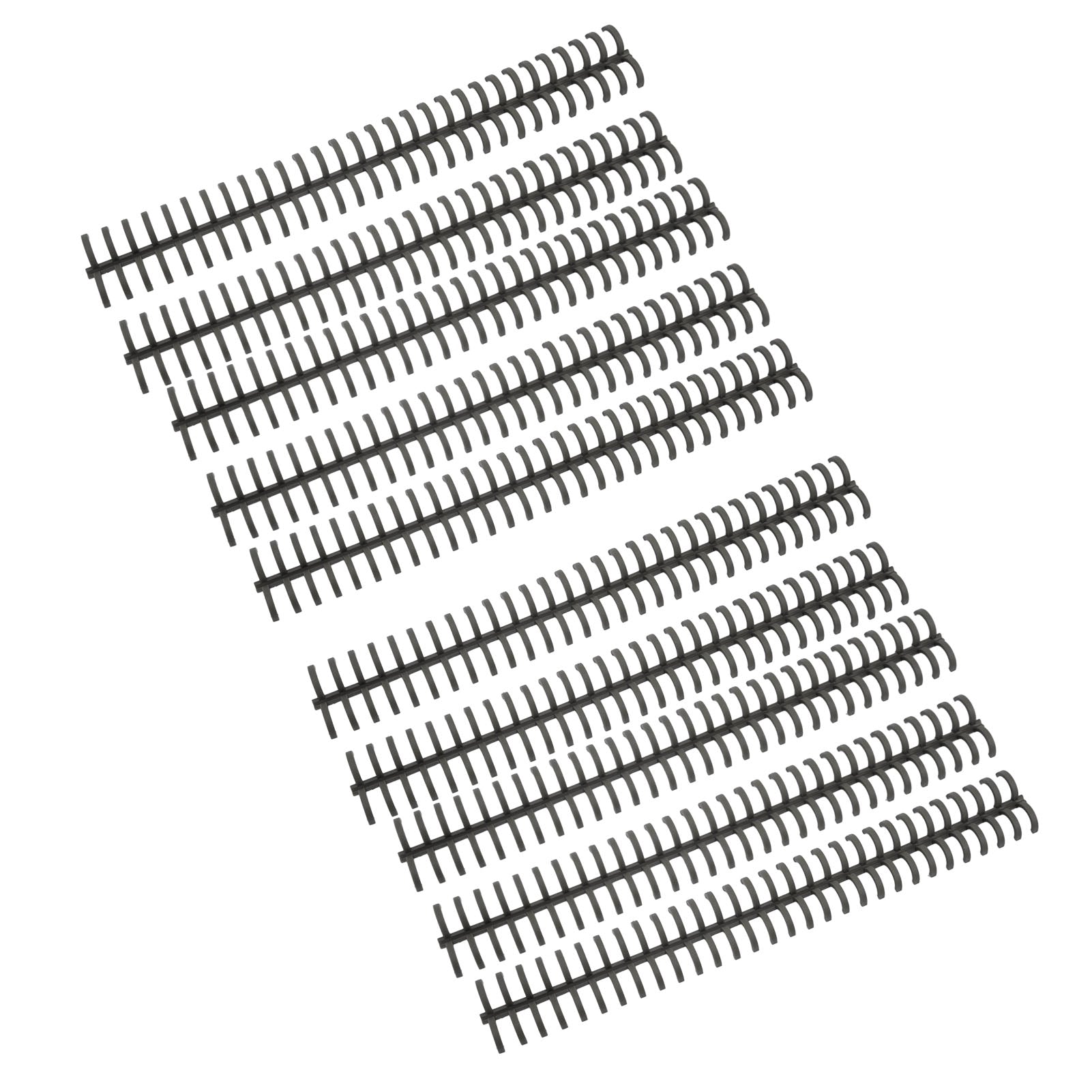 10Pcs Binding Spines Spirals Coils Combs 30 Holes Plastic Strip for Loose Leaf 1/2in Diameter Black