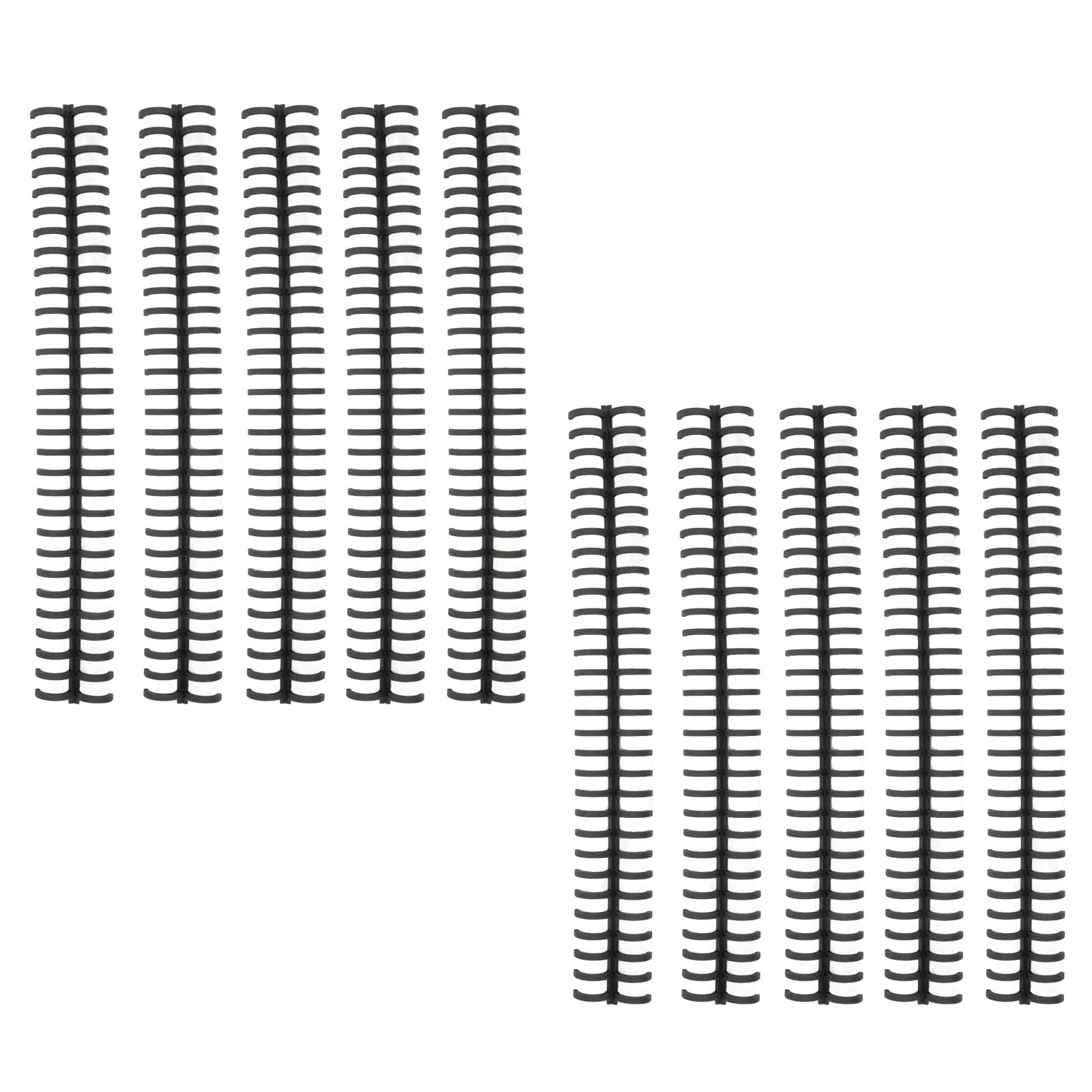 10Pcs Binding Spines Spirals Coils Combs 30 Holes Plastic Strip for Loose Leaf 1/2in Diameter Black