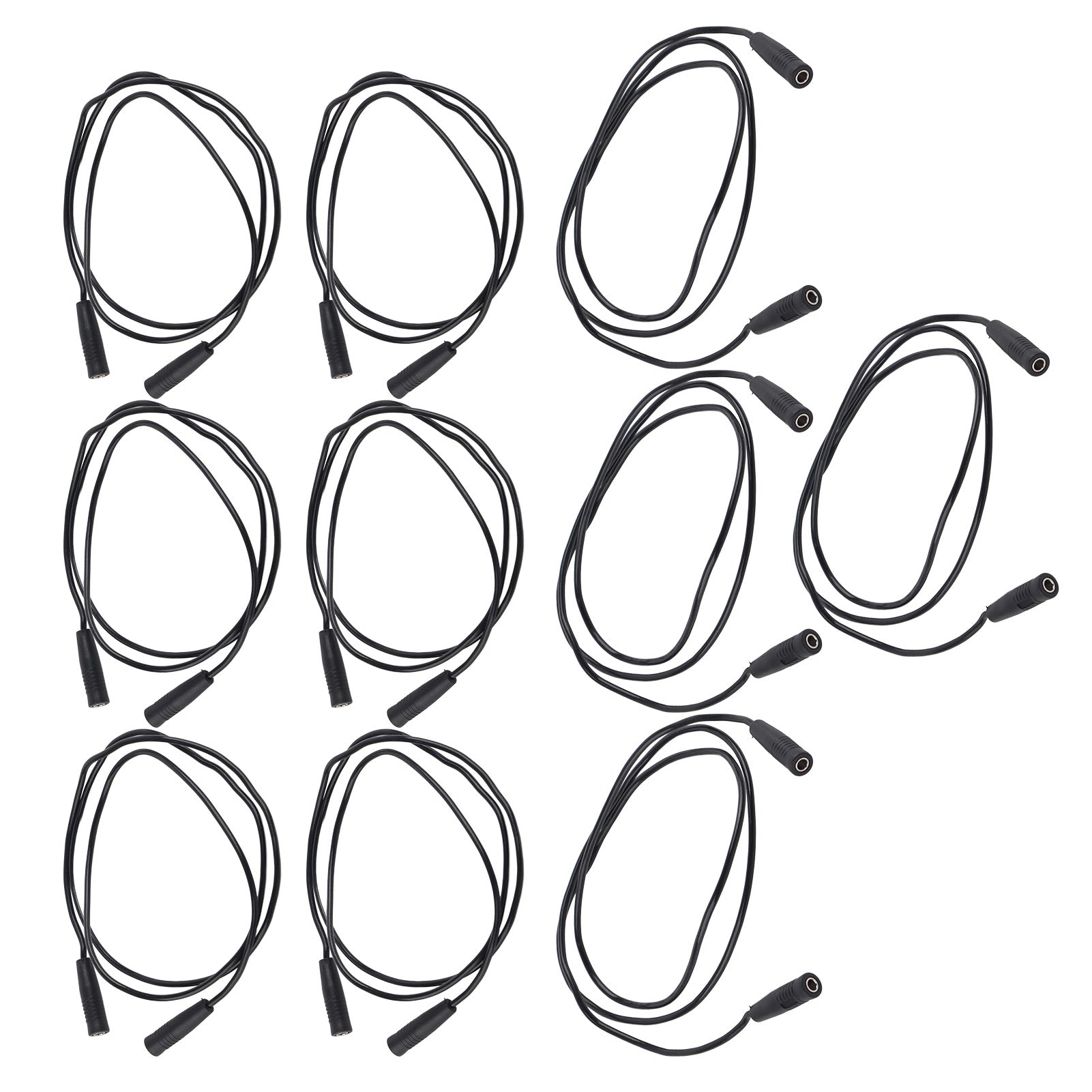 10 Sets 4mm Female to Female Banana Socket Test Lead 0.75mm² Extension Testing Cables J.70029 Black