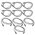 10 Sets 4mm Female to Female Banana Socket Test Lead 0.75mm² Extension Testing Cables J.70029 Black