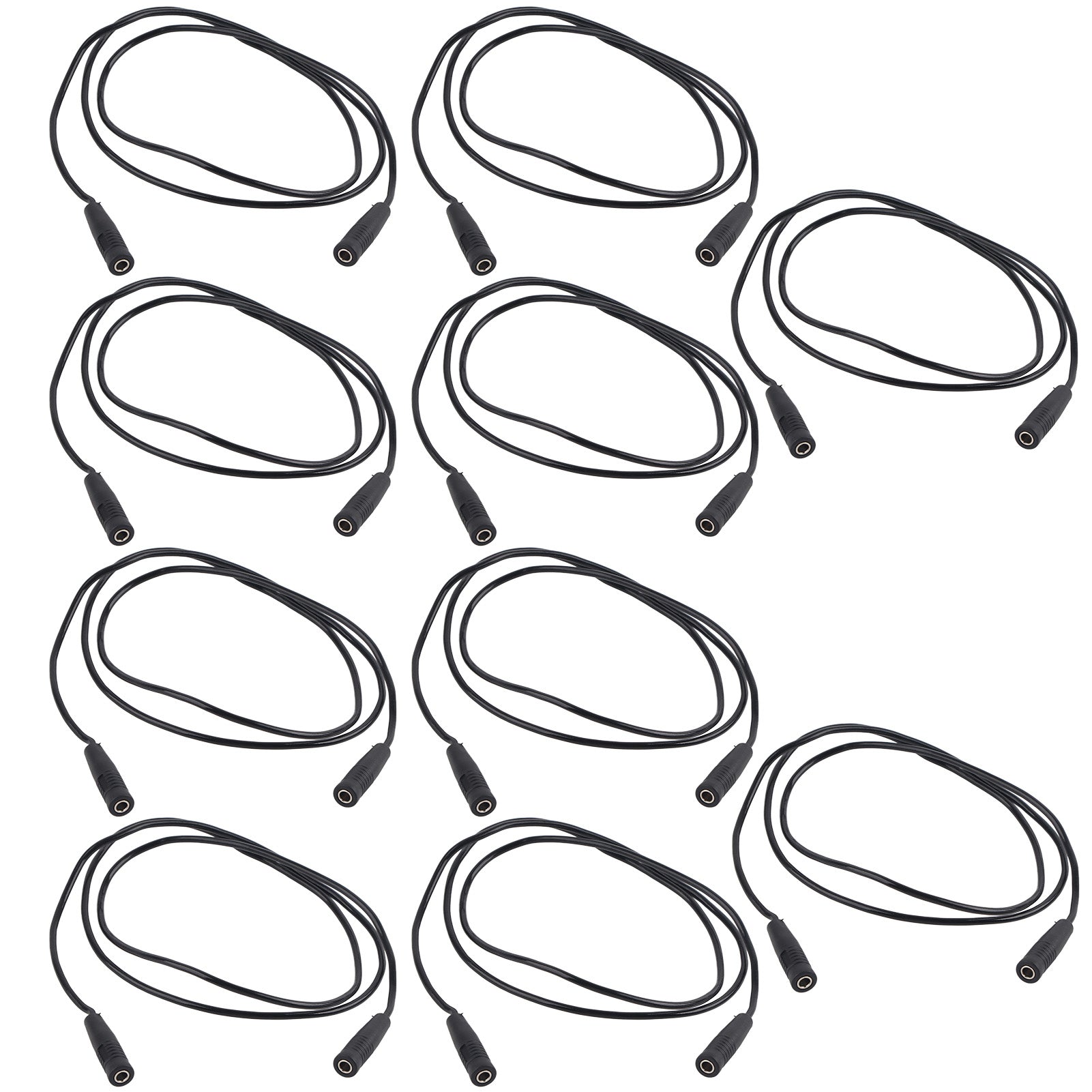 10 Sets 4mm Female to Female Banana Socket Test Lead 0.75mm² Extension Testing Cables J.70029 Black