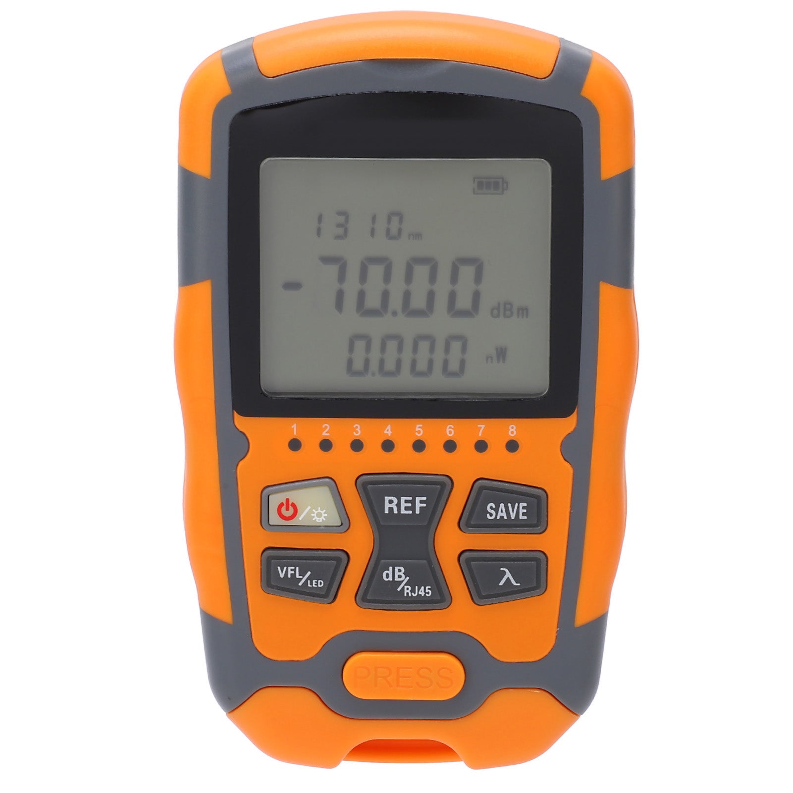 Handheld Optical Power Meter Multifunctional Optical Fiber Cable Tester with LED Light 50MW