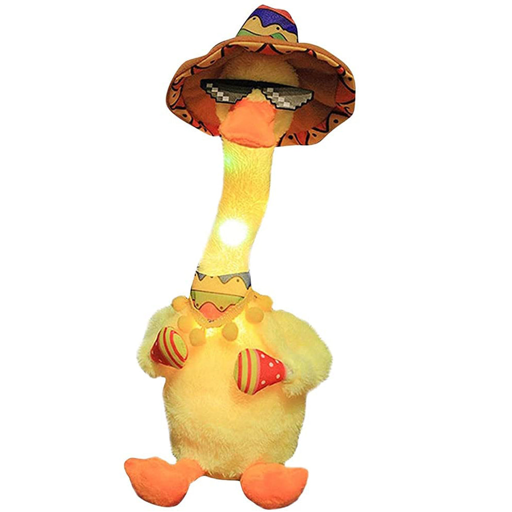 Electric Musical Duck Toy with 120 Songs Singing Dancing Duck Toy with Luminous and Recording Plush Duck Toy for Children Kid