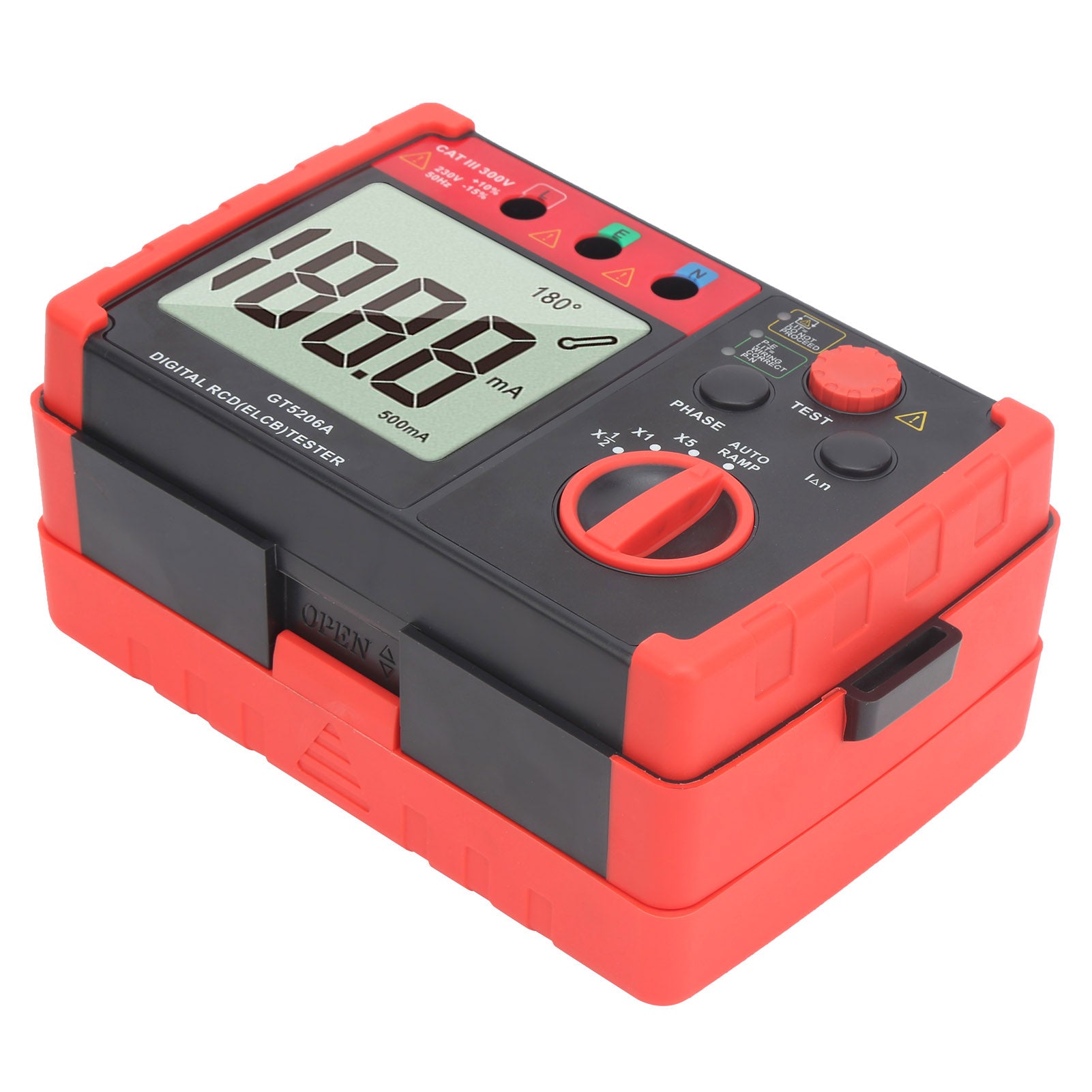 GT5206A Digital RCD (ELCB) Tester Leakage Protection Switch Detector Testing InstrumentAU Plug 220V