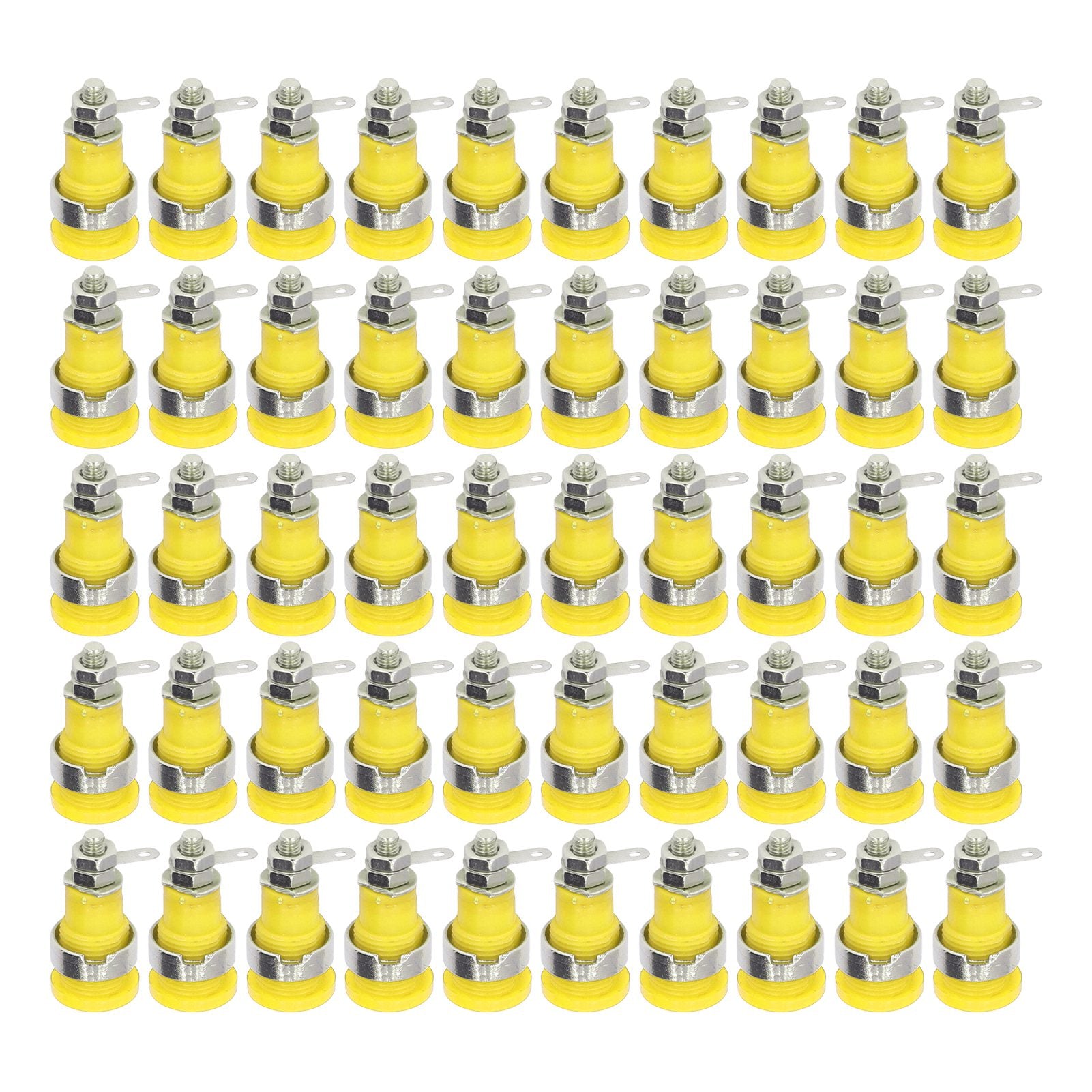 50Pcs Banana Socket 4mm Good Performance Durable Material Widely Used Electrical Test AccessoriesYellow