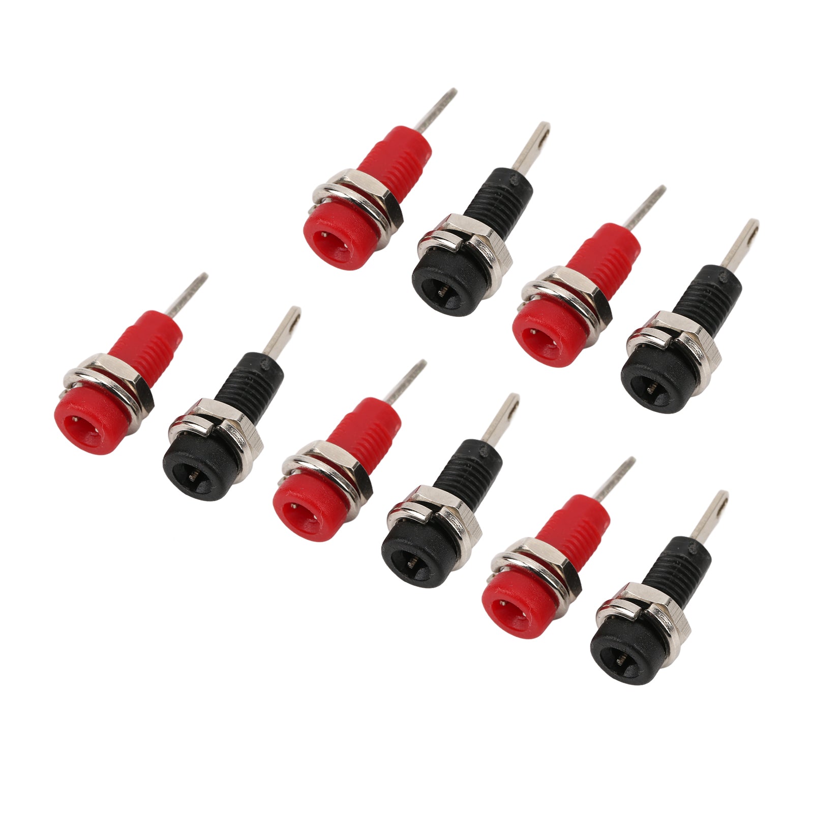 J.40003 2mm Banana Jack Socket Adapter Panel Mount Binding Post with Inner Spring Sheet Black and Red