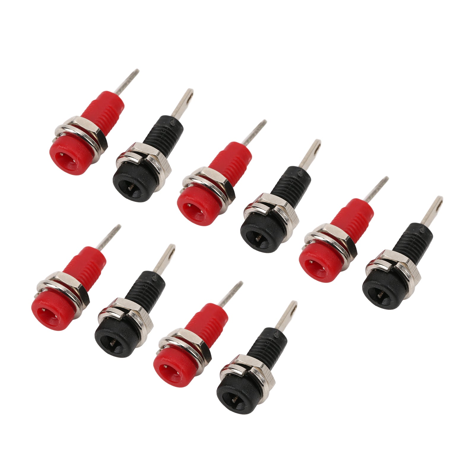 J.40003 2mm Banana Jack Socket Adapter Panel Mount Binding Post with Inner Spring Sheet Black and Red