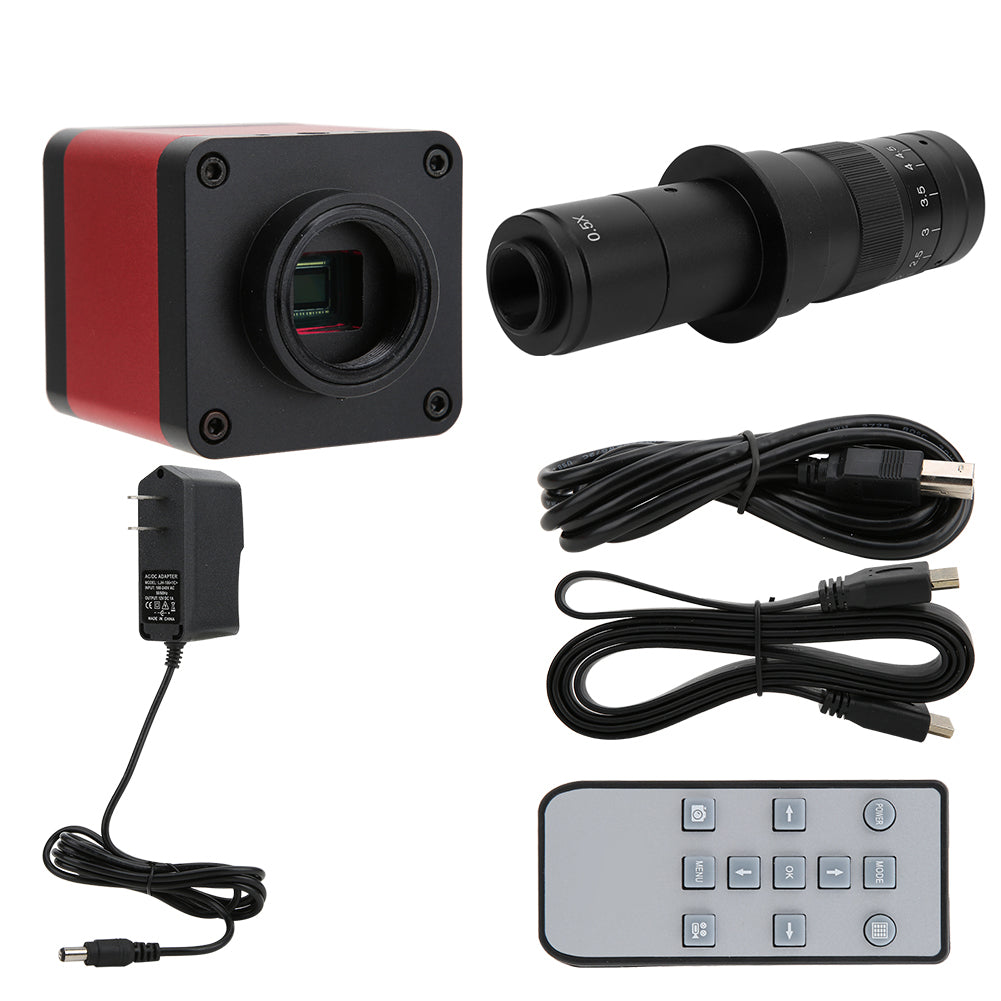 48MP USB Dual Output High Definition Industrial Microscope Camera with 180X Lens InstrumentUS Plug 100-240V