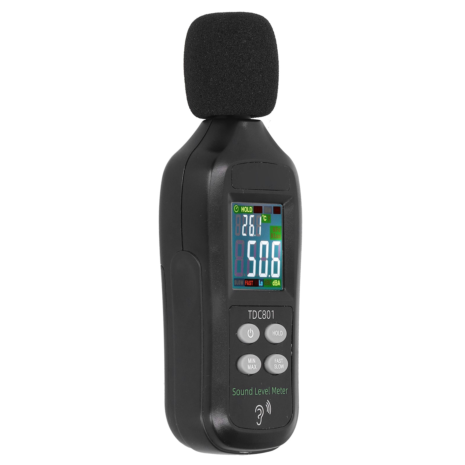 TDC801 Noise Decibel Tester LCD Display Digital Sound Level Meter Monitor 35dB-135dB