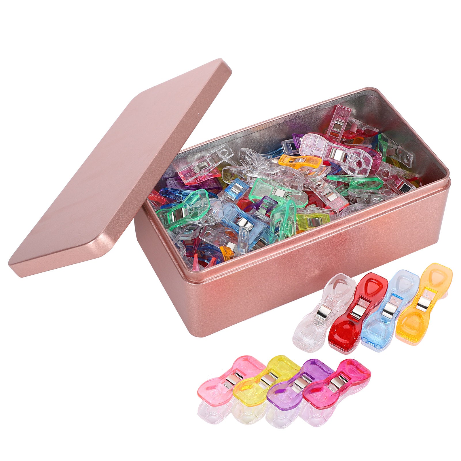 100Pcs Sewing Clips Assorted Color Plastic Hemming PatchWork Cloth Safety Knitting Clamp