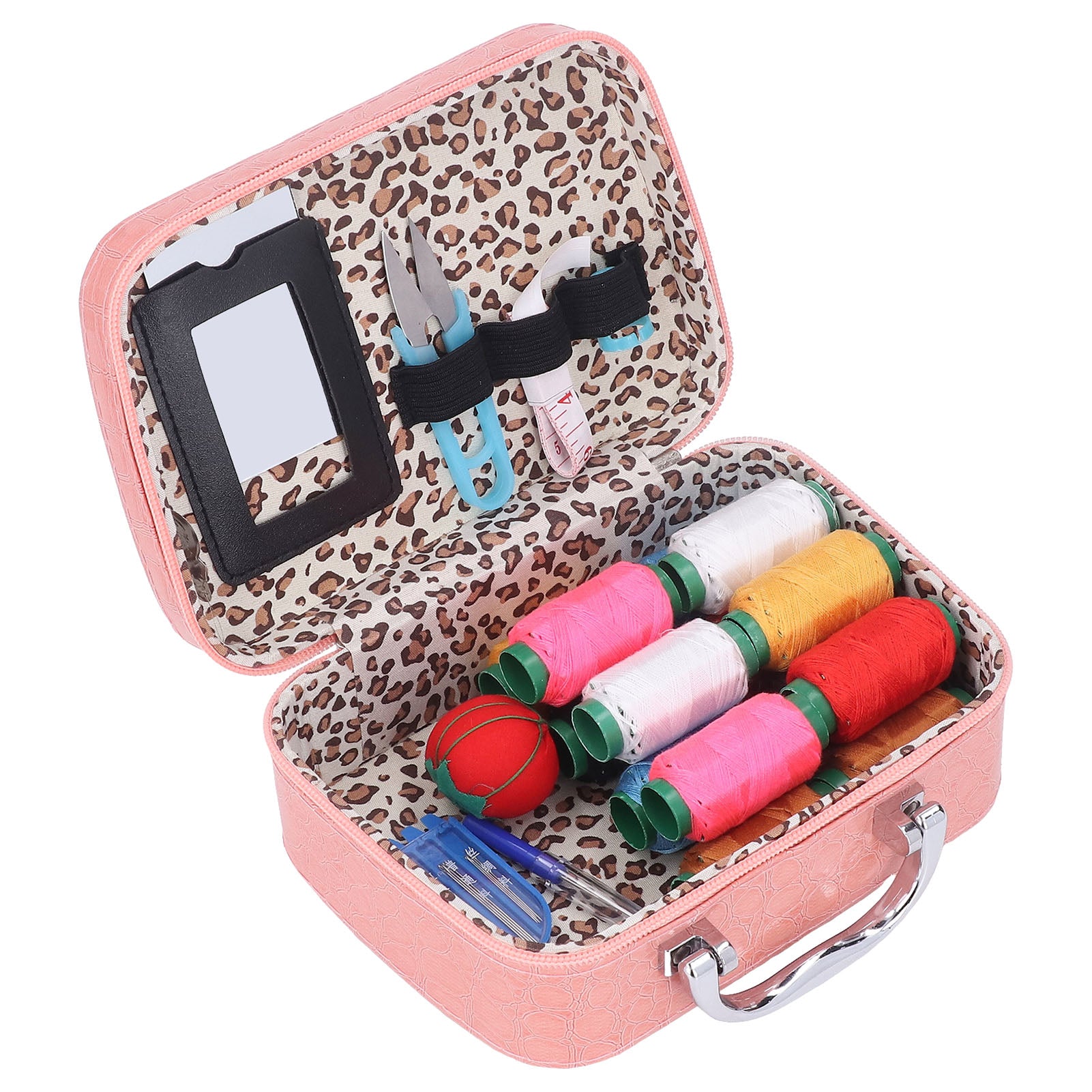 Sewing Kits Scissors Tape Needles Portable DIY Sewing Supplies with Storage Box for Household Travelling Student Dormitory