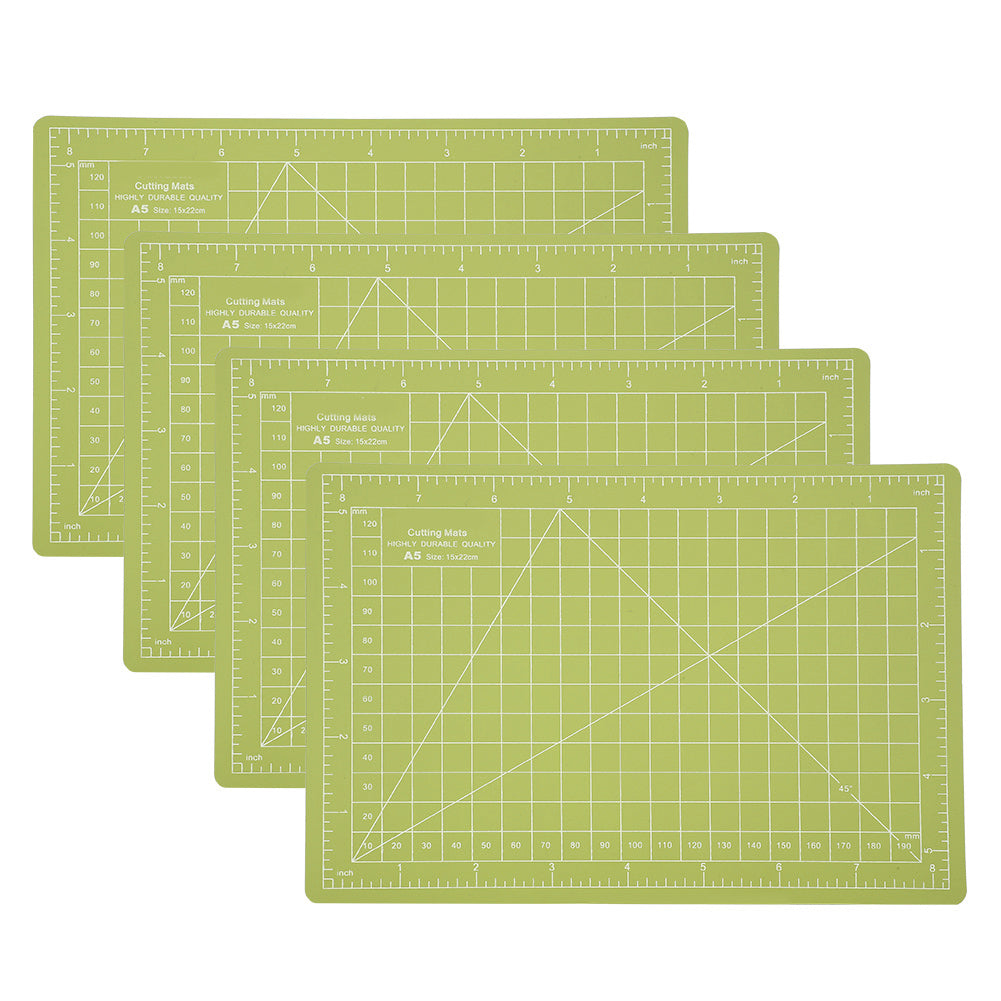 4Pcs Cutting Mat A5 Green Model Cut Pad Paper Rubber Stamp Engraving Scale Board