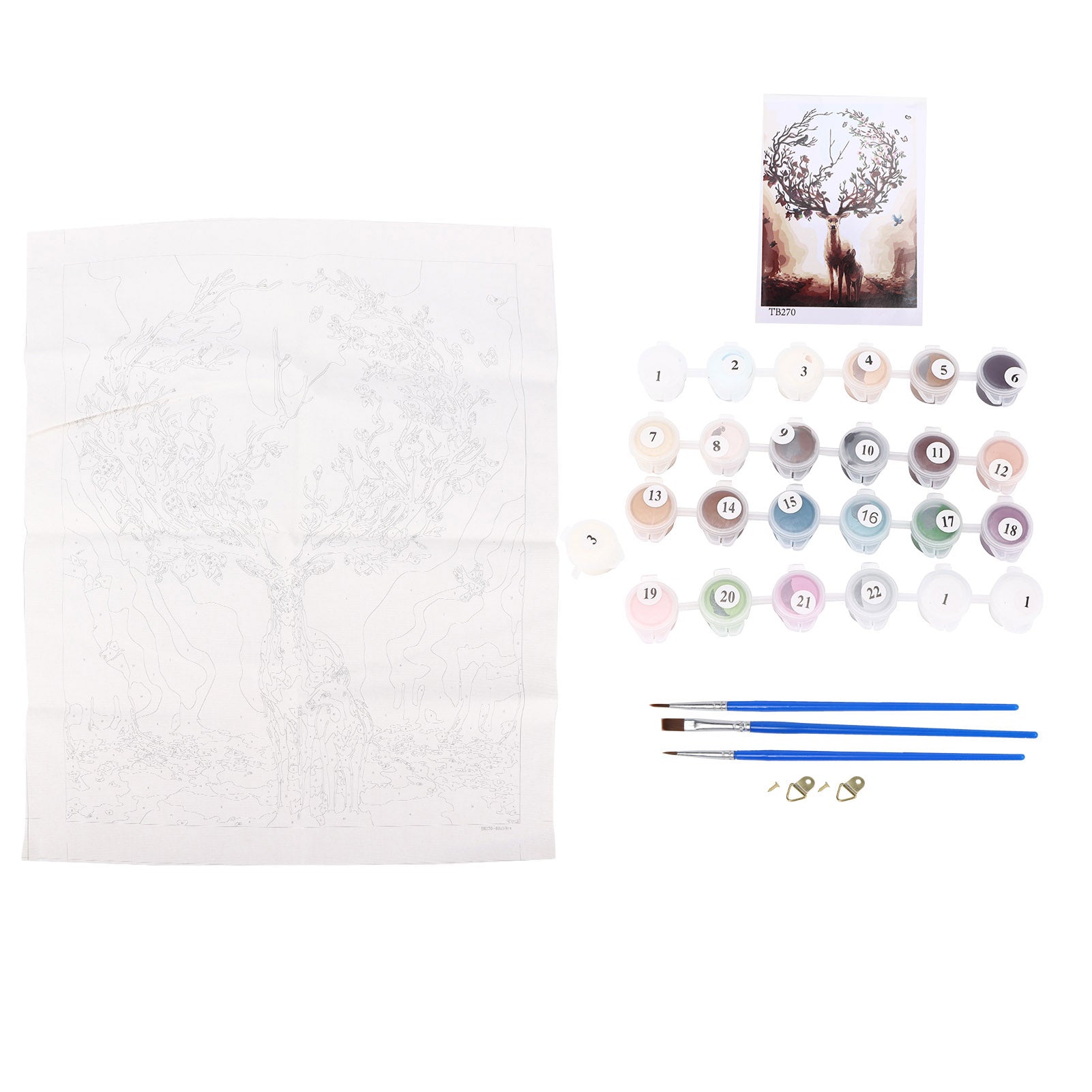 Paint By Numbers with Paintbrushes Acrylic Pigment DIY Oil Painting Kits for Adults Kids Beginners 40x50cm