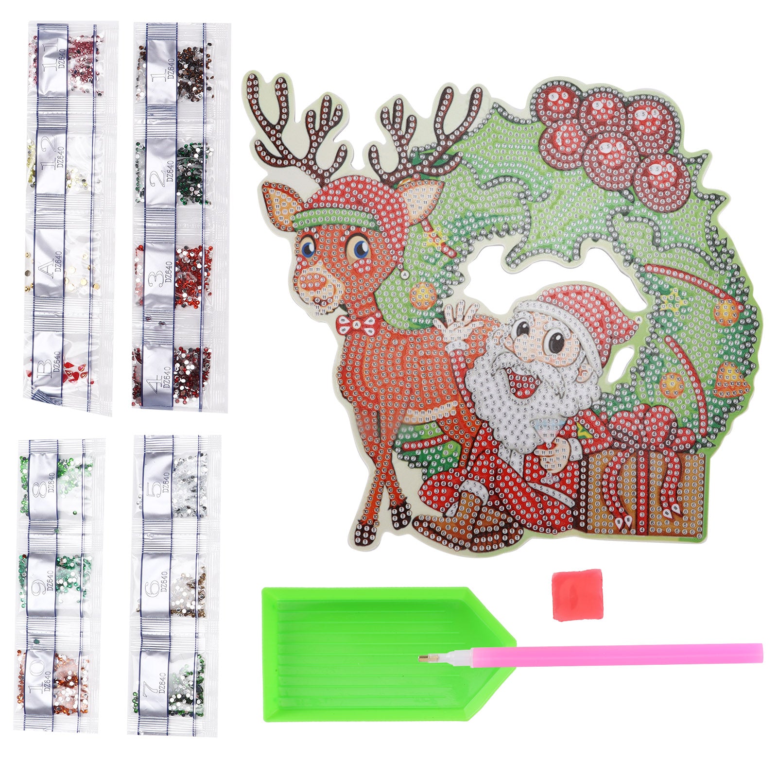 Rhinestone Painting Wreath Sturdy Durable Unique Design Beautiful Attractive Rhinestone Art WreathDZ640