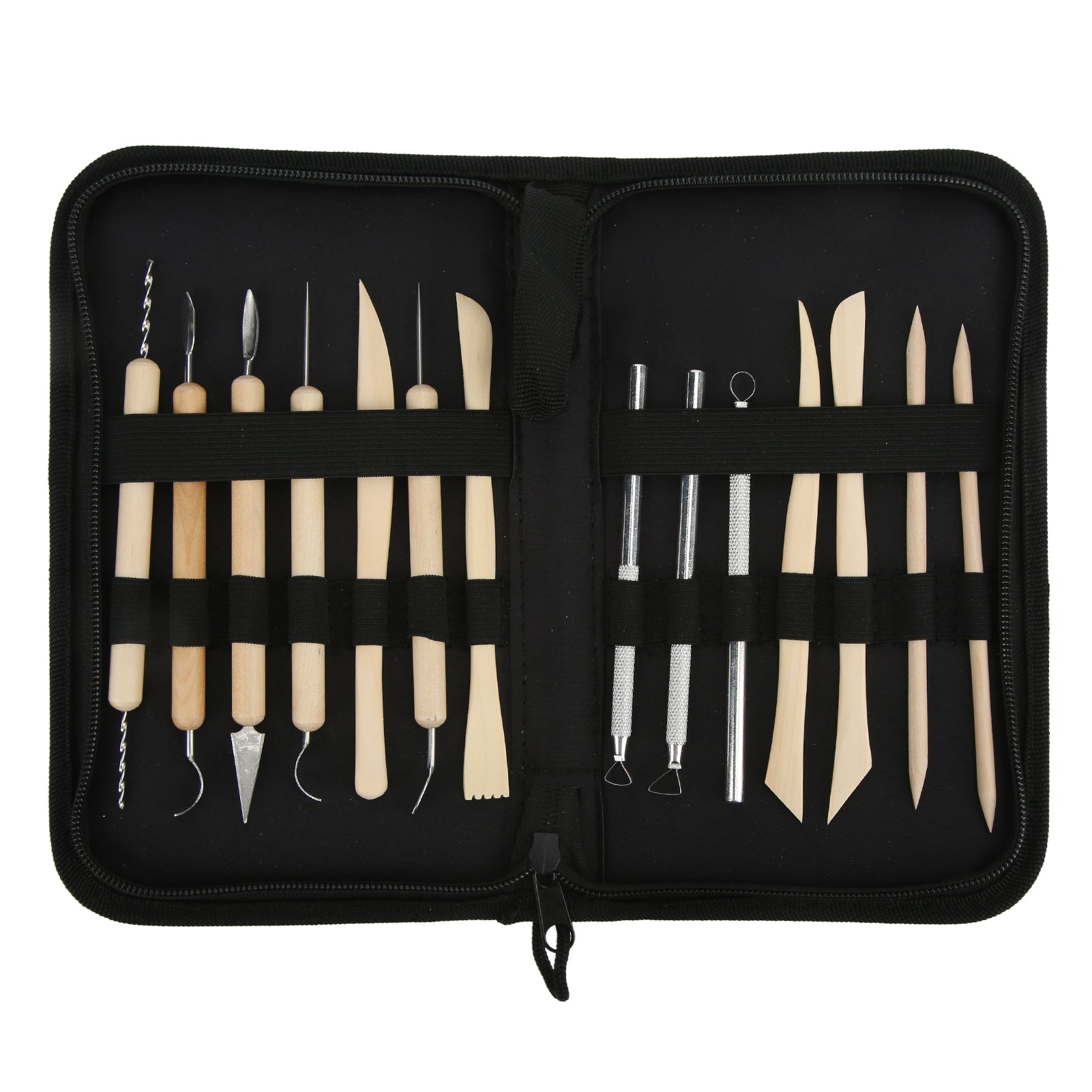 14Pcs Polymer Clay Tools Durable Wood Stainless Steel Wooden Handle Double Sided Design Widely Used Clay Sculpting Tools