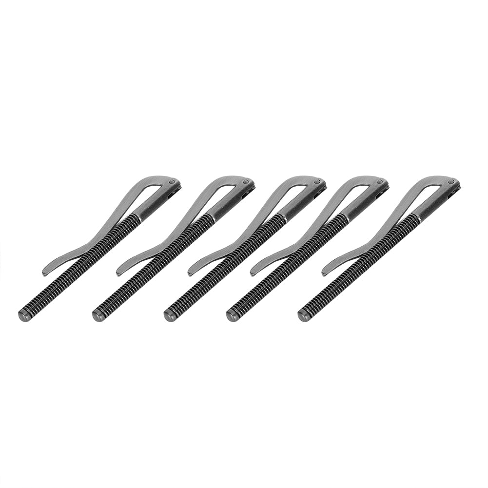 5Pcs Money Cash Clip Electroplated Steel High Hardness Spring 80mm for Leather WalletBlack