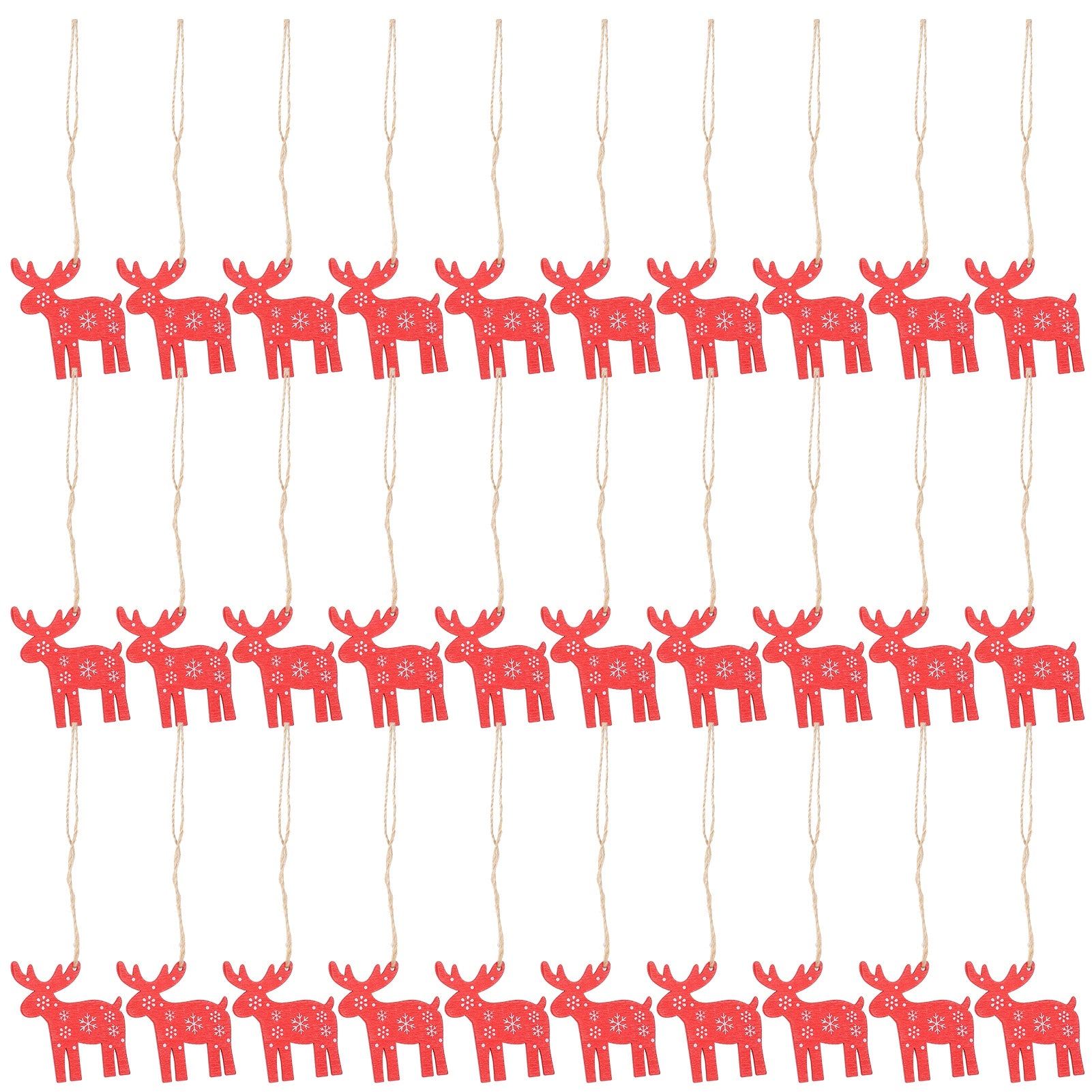 30pcs Wooden Christmas Ornaments Slices Xmas DIY Christmas Hanging Decoration Crafts