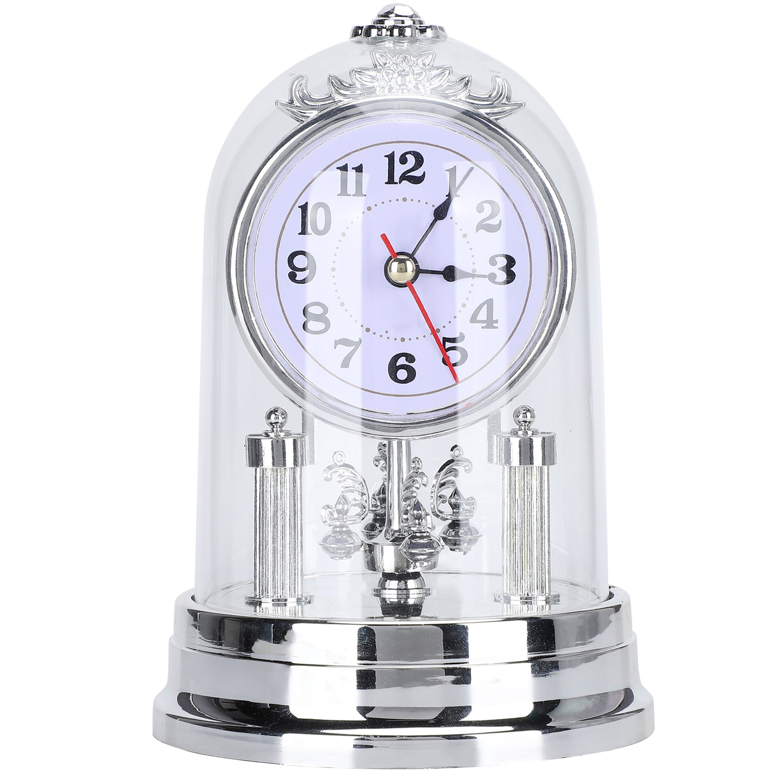 Silent Table Desk Clock European Vintage Style with Cover Home Living Room Decor