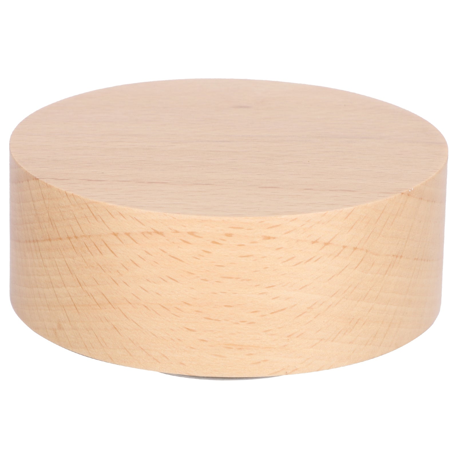 Music Box Round Base Wooden Rotation Stand Musical Case Exquisite Vintage DIY Craft Ornament04 Beech Diameter 95mm