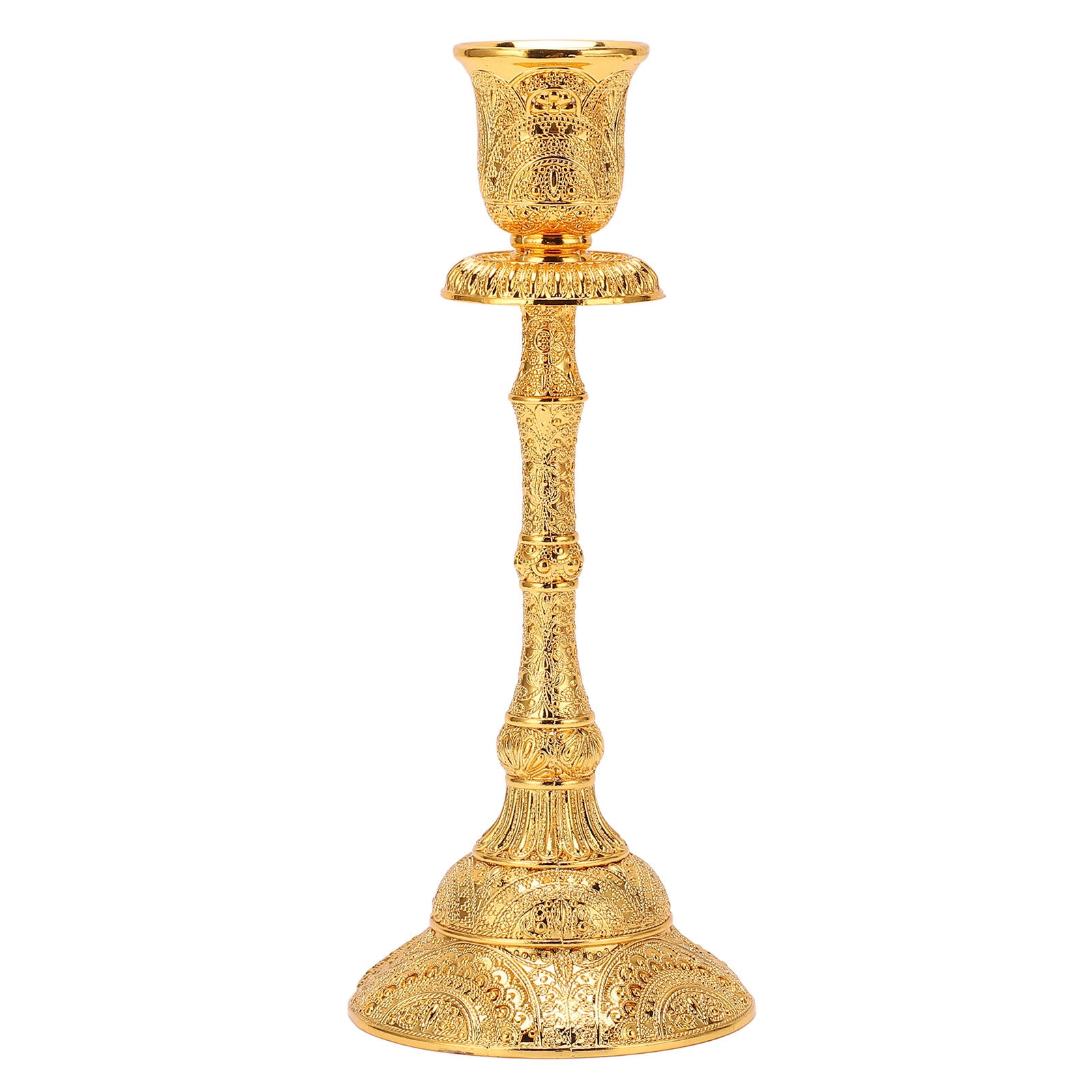 Gold Candlestick Holder Single Head Retro European Electroplating Polishing Gold Taper Candle Holders Tall Candle Holder