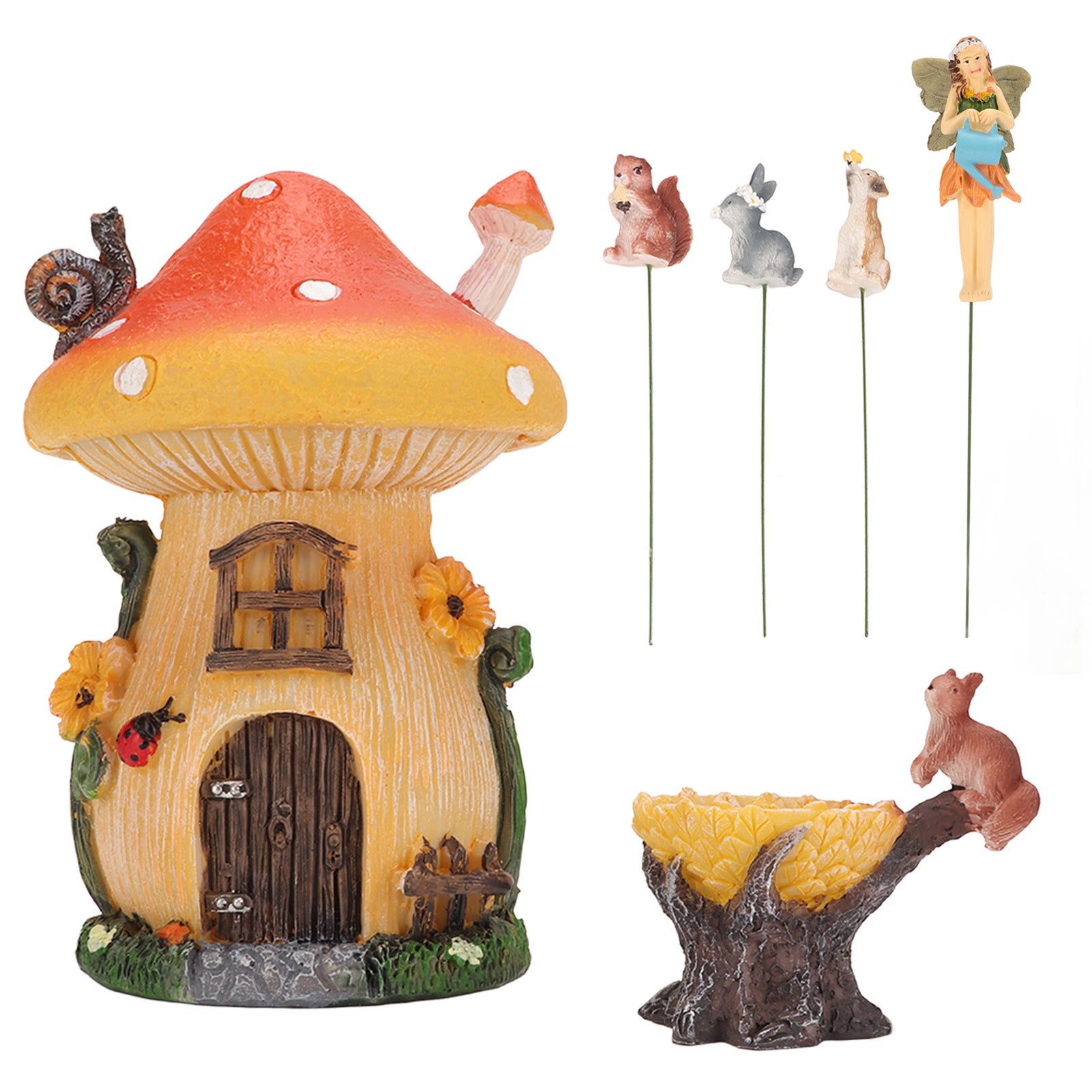 6pcs Fairy Figurines Hand Painted Resin Material Attractive Decorative Adorable Vivid Mini Fairy Garden Accessories for Decoration