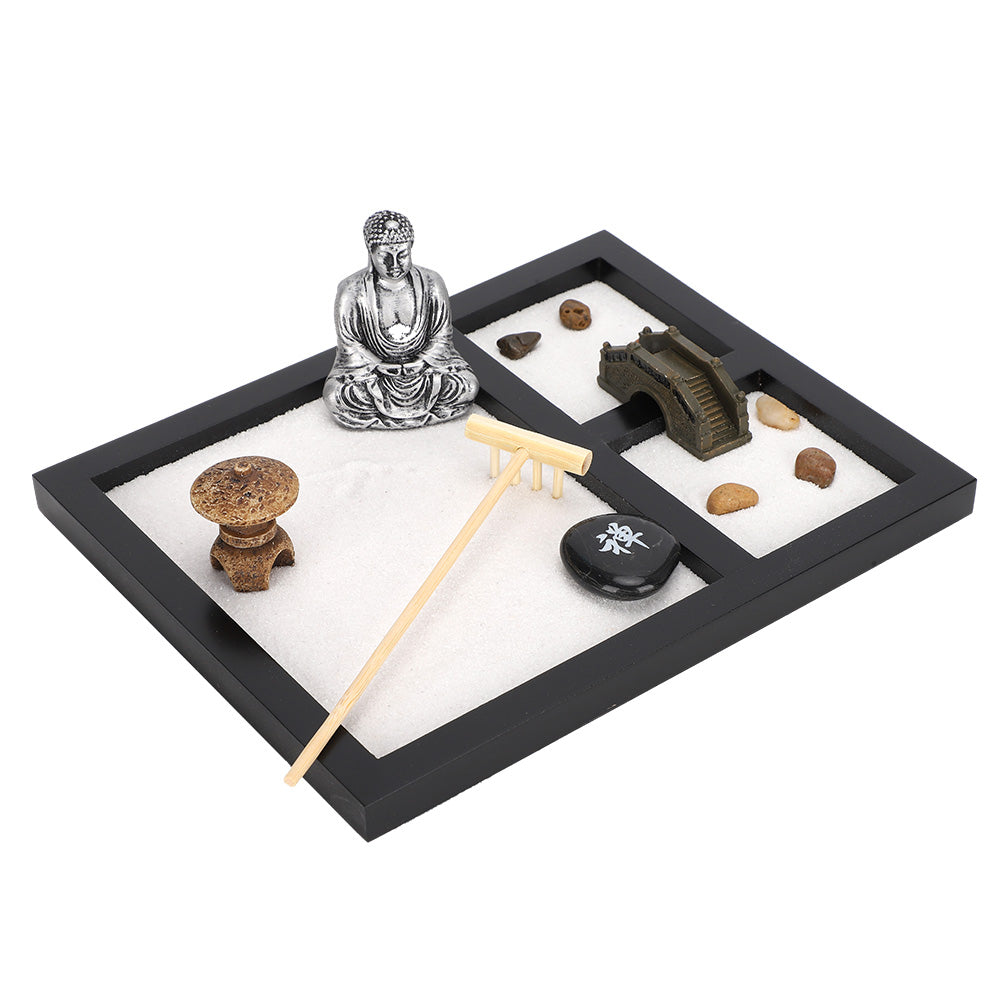 Zen Style Buddha Garden Sand Tray Decoration Craft Home Living Room Teahouse Ornament