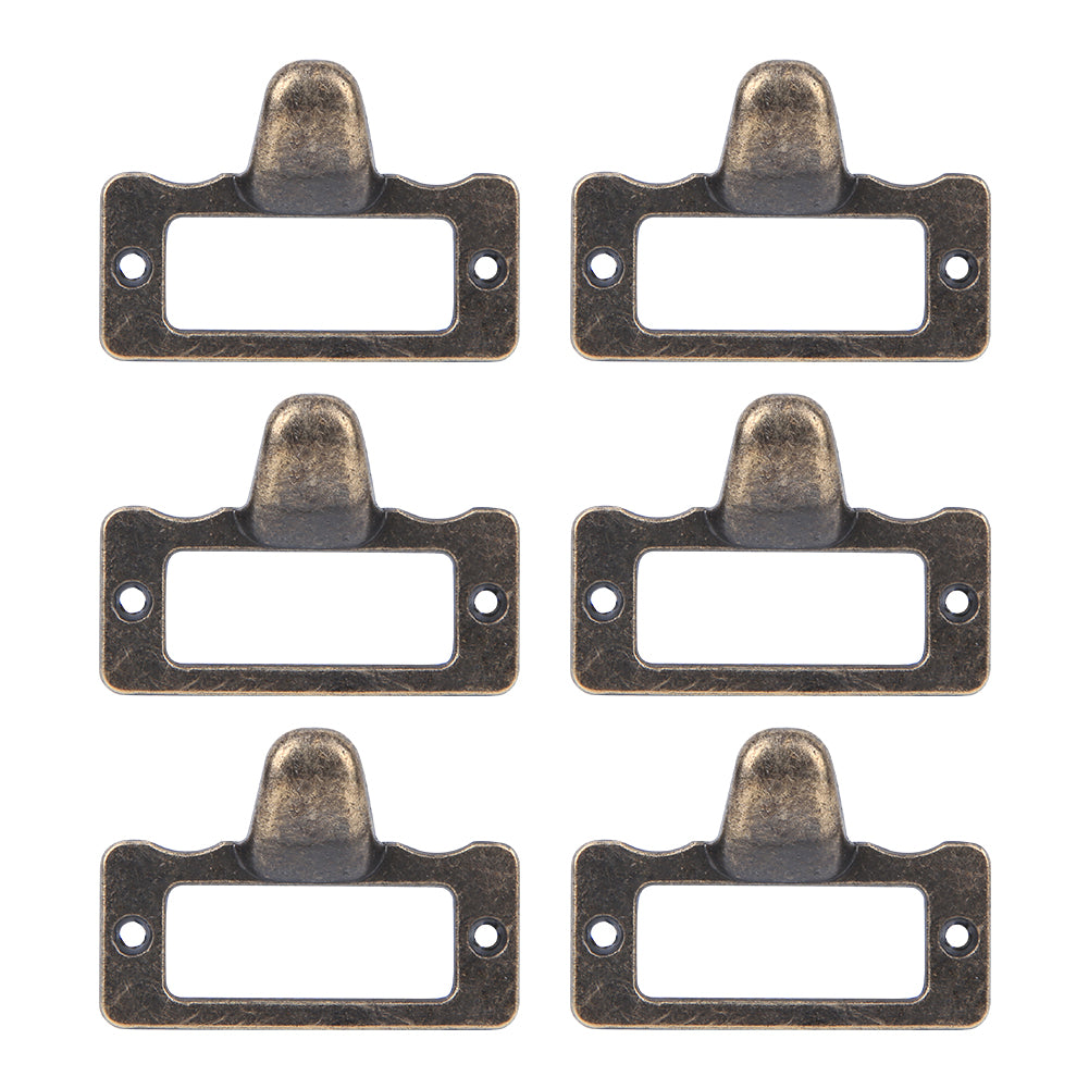 6PCS Bronze Label Pulls Frame Handle File Name Card Holder Medicine Cabinet Pulls