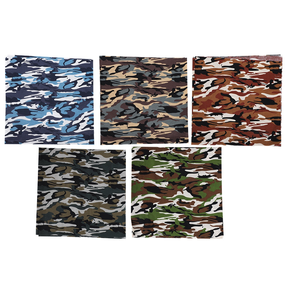 5Pcs Cotton Fabric 5 Colors Camouflage Poplin DIY HandMade PatchWork Sewing Craft 48x48cm