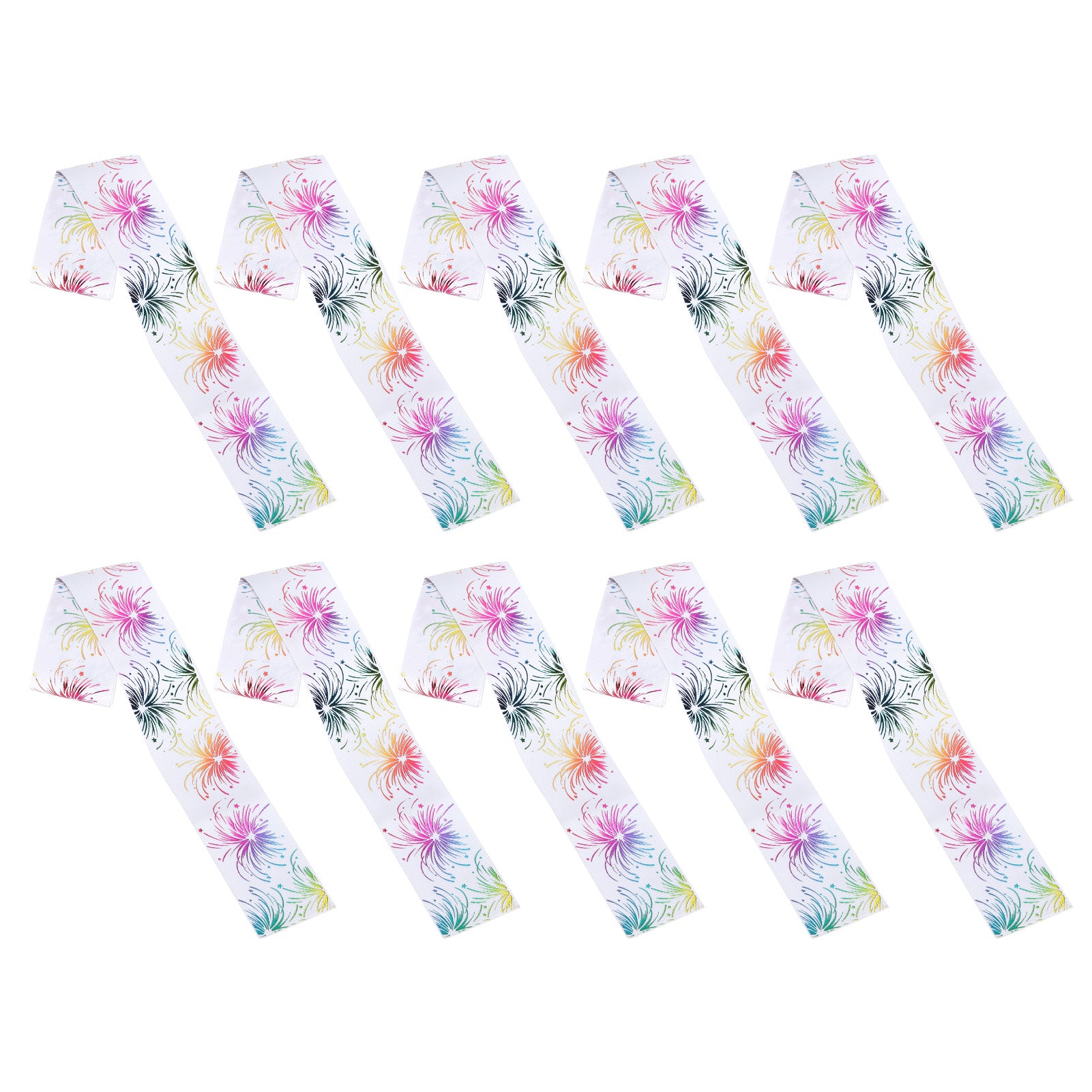 Firework Pattern Ribbon Digital Printing DIY Clothing Accessories Headdress 10 Yards 38mm(White S7 )
