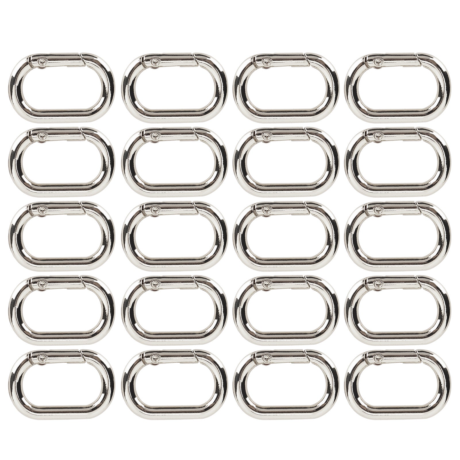 20Pcs Oval Spring Buckle 23mm Alloy Snap Hooks Clip for Bags Purses Keychain StrapBlack
