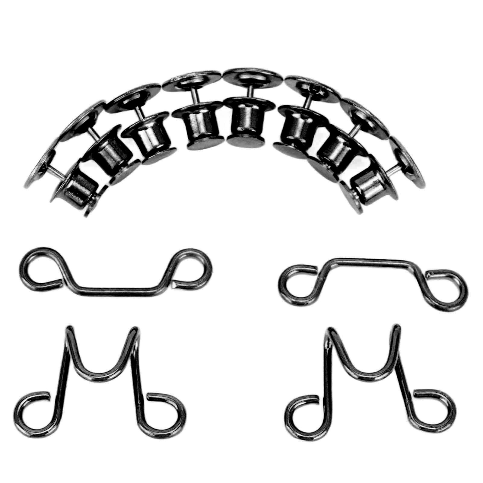 Adjustable Waist Buckle Detachable Adjustable Waist Button Pins Extender Set For Jean Skirts Pants Collars Black