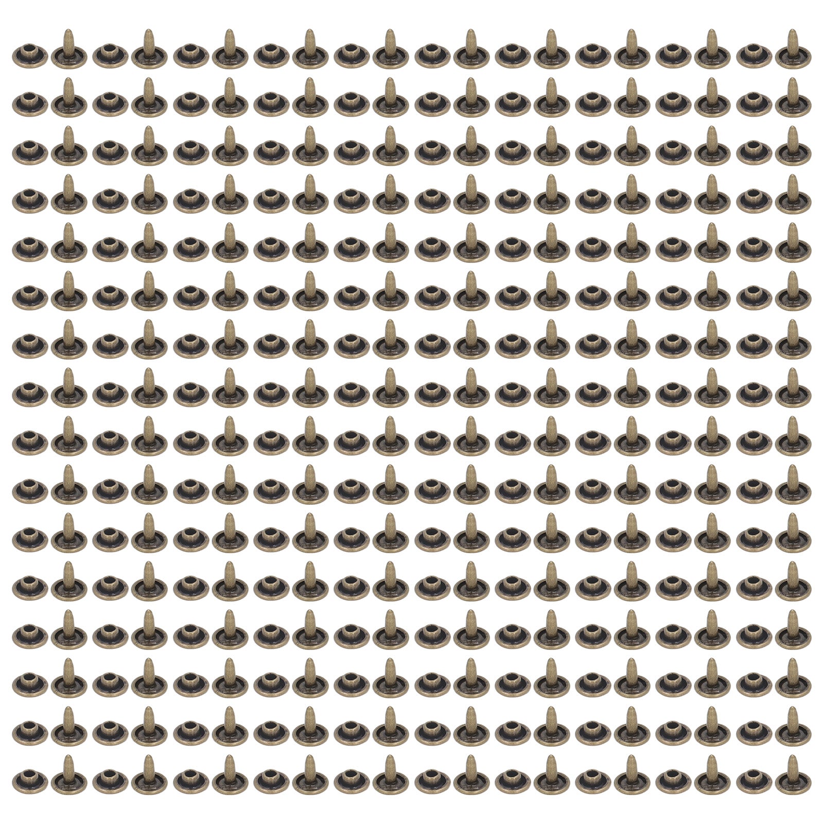 500set Metal Studs Rivets 8mm DIY Iron Double Flat Burr Free Rounded Polished Electroplating Leather Hardware Supplies Bronze
