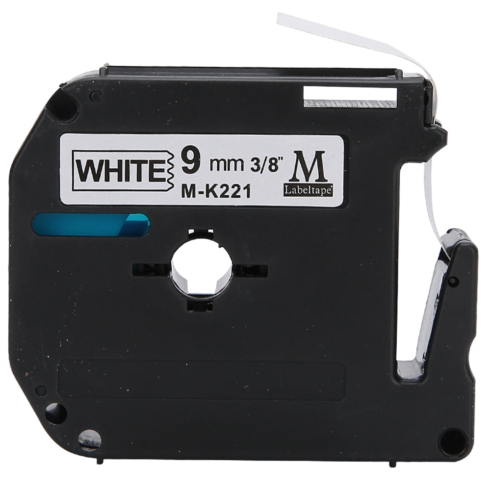 9mm Label Tape Office Supplies Crafts Waterproof Greaseproof for Brother Label Printer PT-65/70/809mm Black Word on White Background