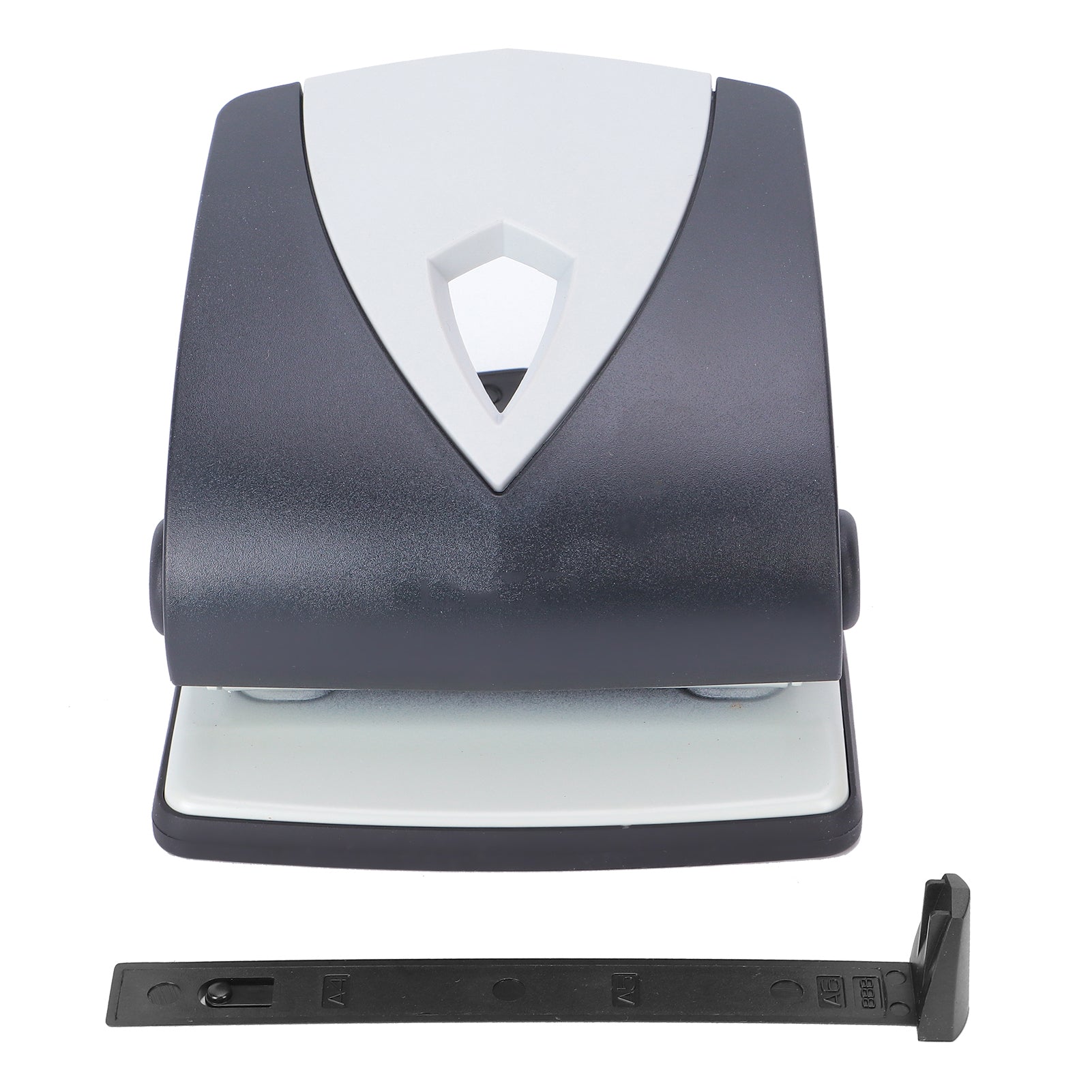 Hole Punch Small Plastic Adjustable Positioning Punching Machine for Stationery BindingBlack