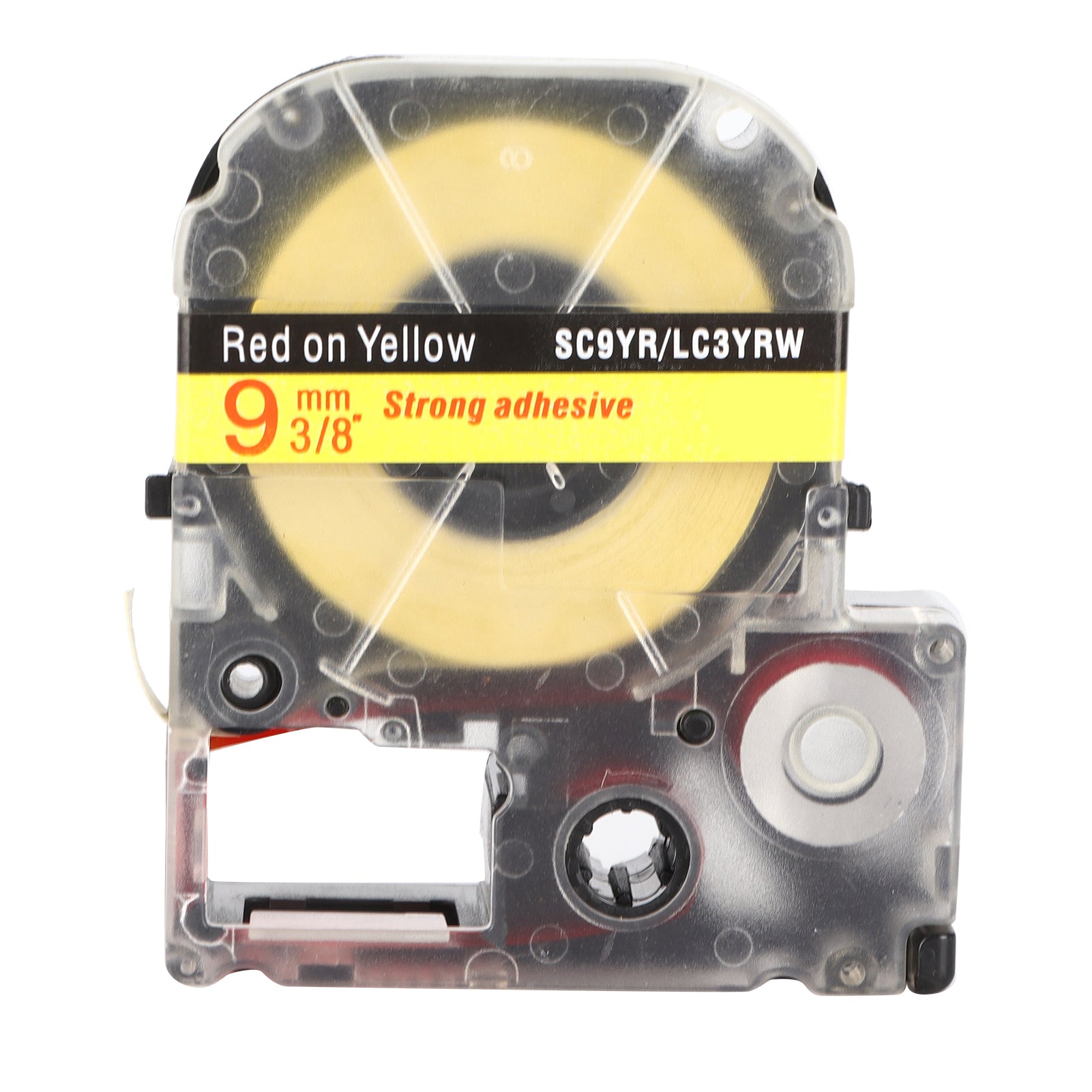 Label Tape AbrasionResistant AntiCorrosion Label Maker Tape for KING JIM Labeling Machine SR230C SR230CH SR530C(Red On Yellow )