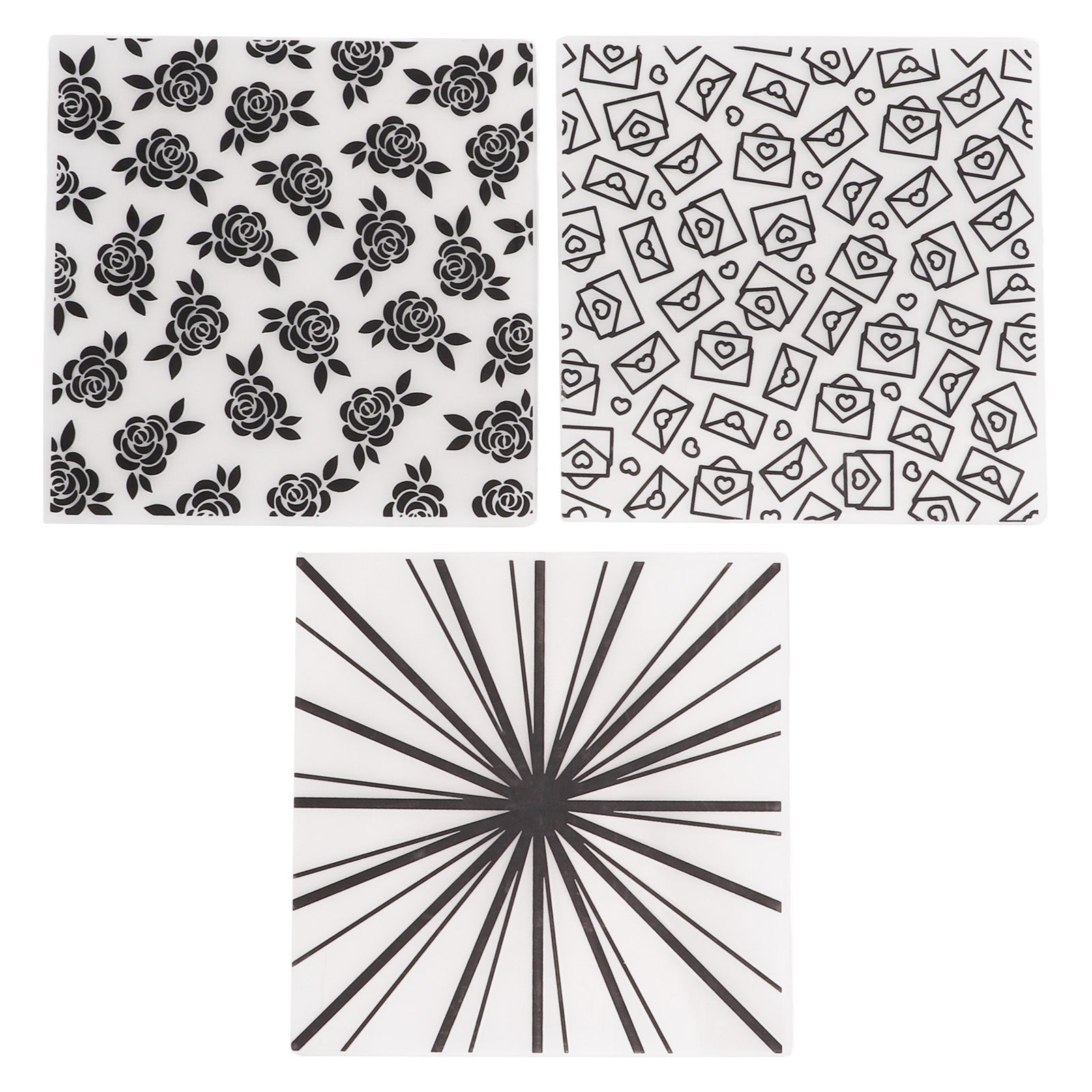 3Pcs Embossing Folders Plastic Decorative Templates for DIY Scrapbooks Cards Making