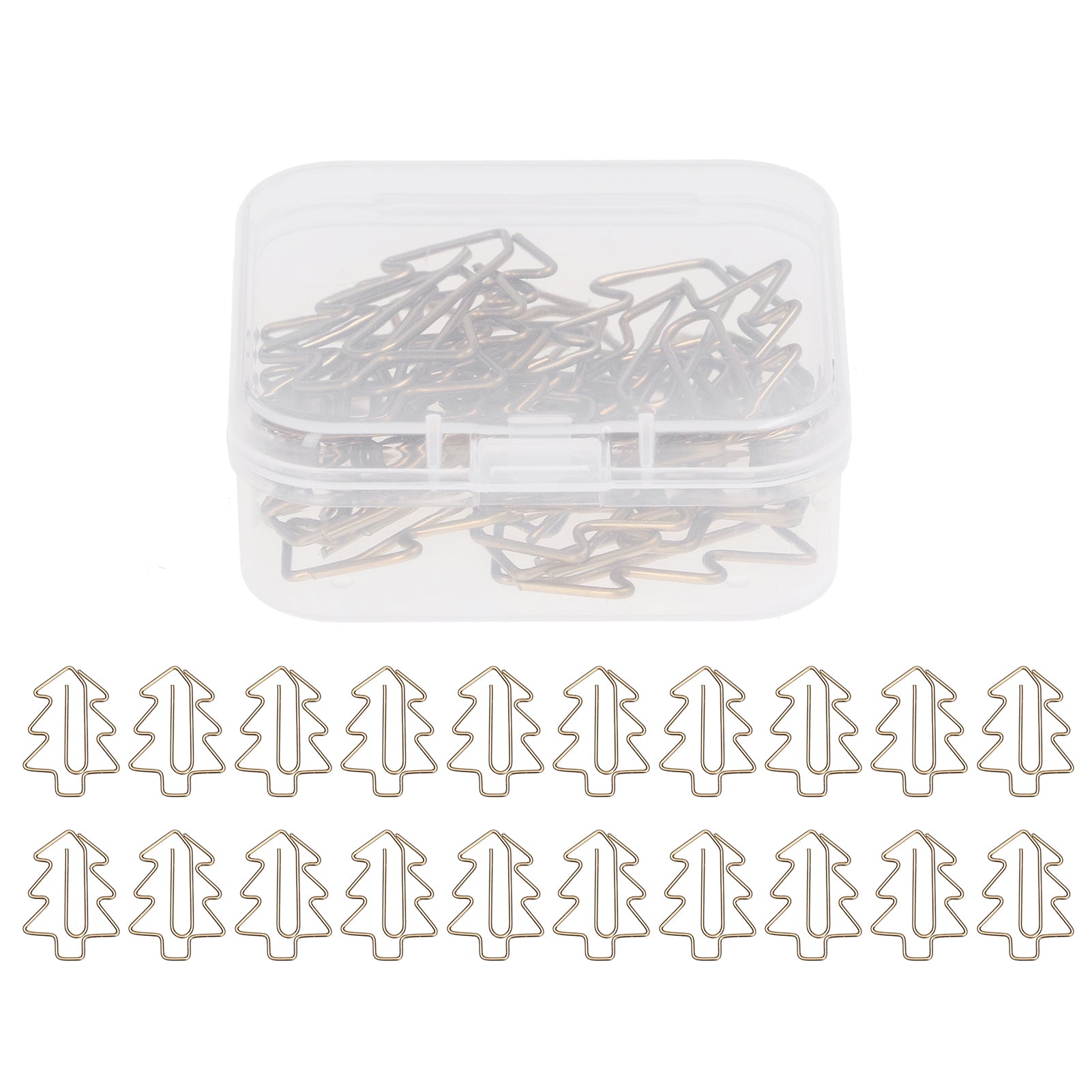 20Pcs Paper Clips Iron Colorfast Rustproof Plating Process Unique Christmas Tree Shape Paperclips for Office School