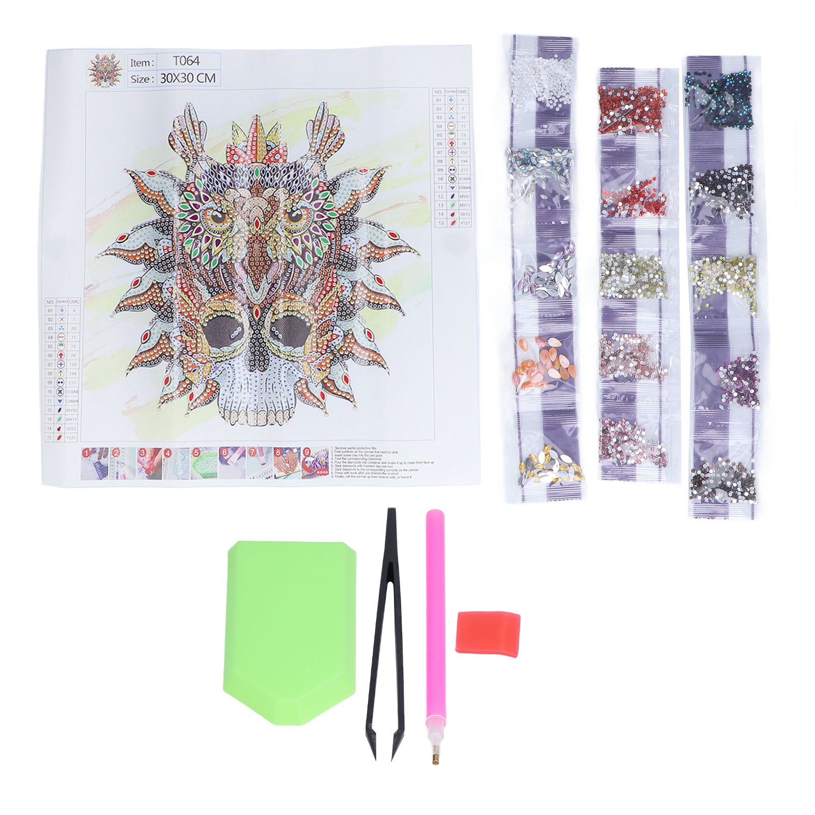 Rhinestone Painting 5D 30x30cm Premium Canvas Natural Easy Operation Stress Relief Highly Durable 5D Rhinestone Painting