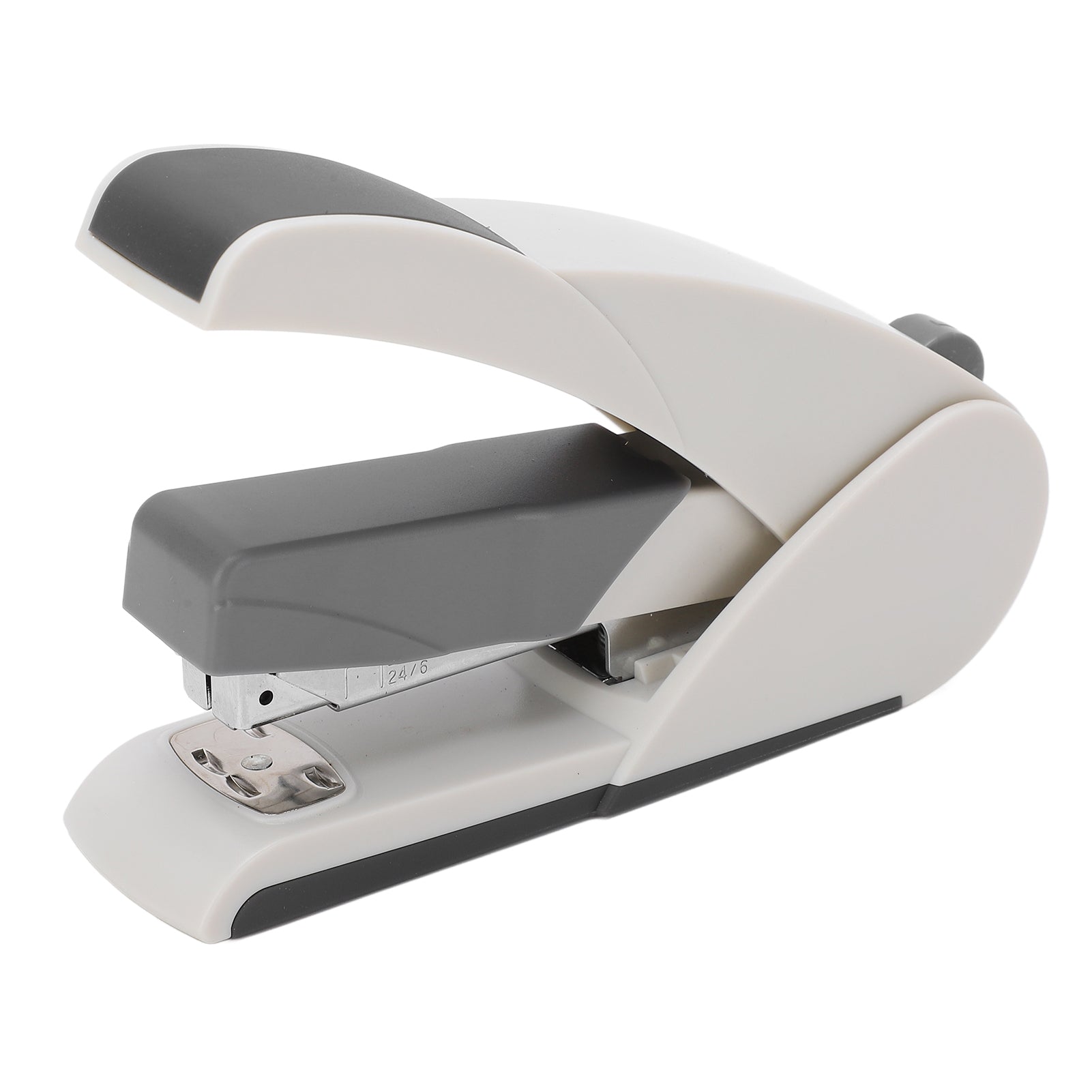 Stapler 20 Sheet Capacity 100pin Large Capacity Labor Saving Portable Stapler with Ergonomic Handle for Office Desktop5652 White (Grey)
