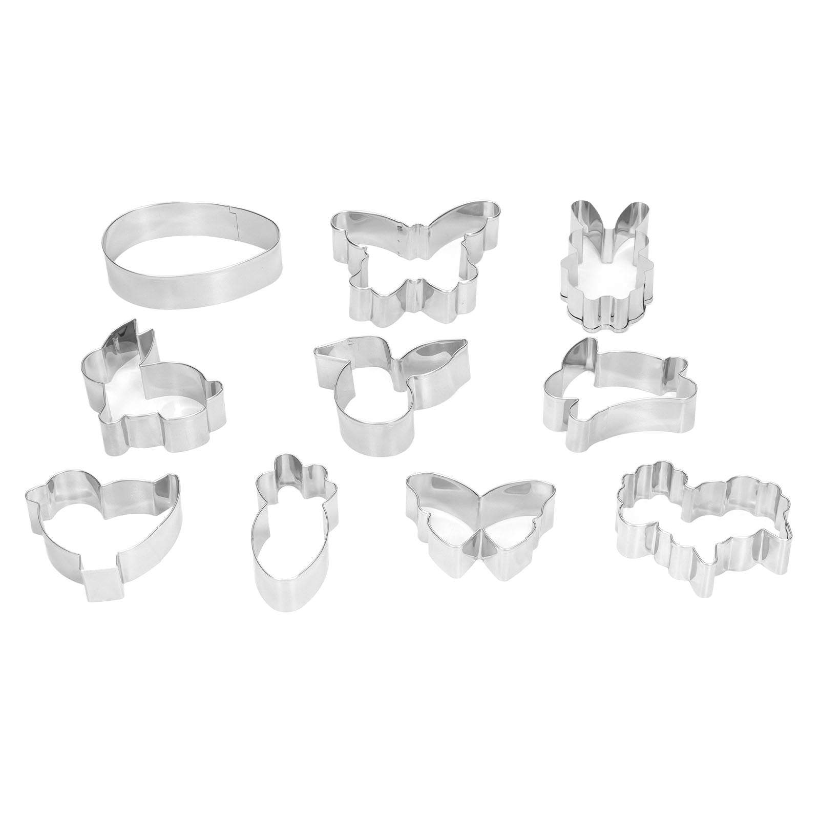 10 Pcs Cookie Cutters Set Various Shapes Small DIY Stainless Steel Cake Mold Fondant Cookie Baking Mold Set