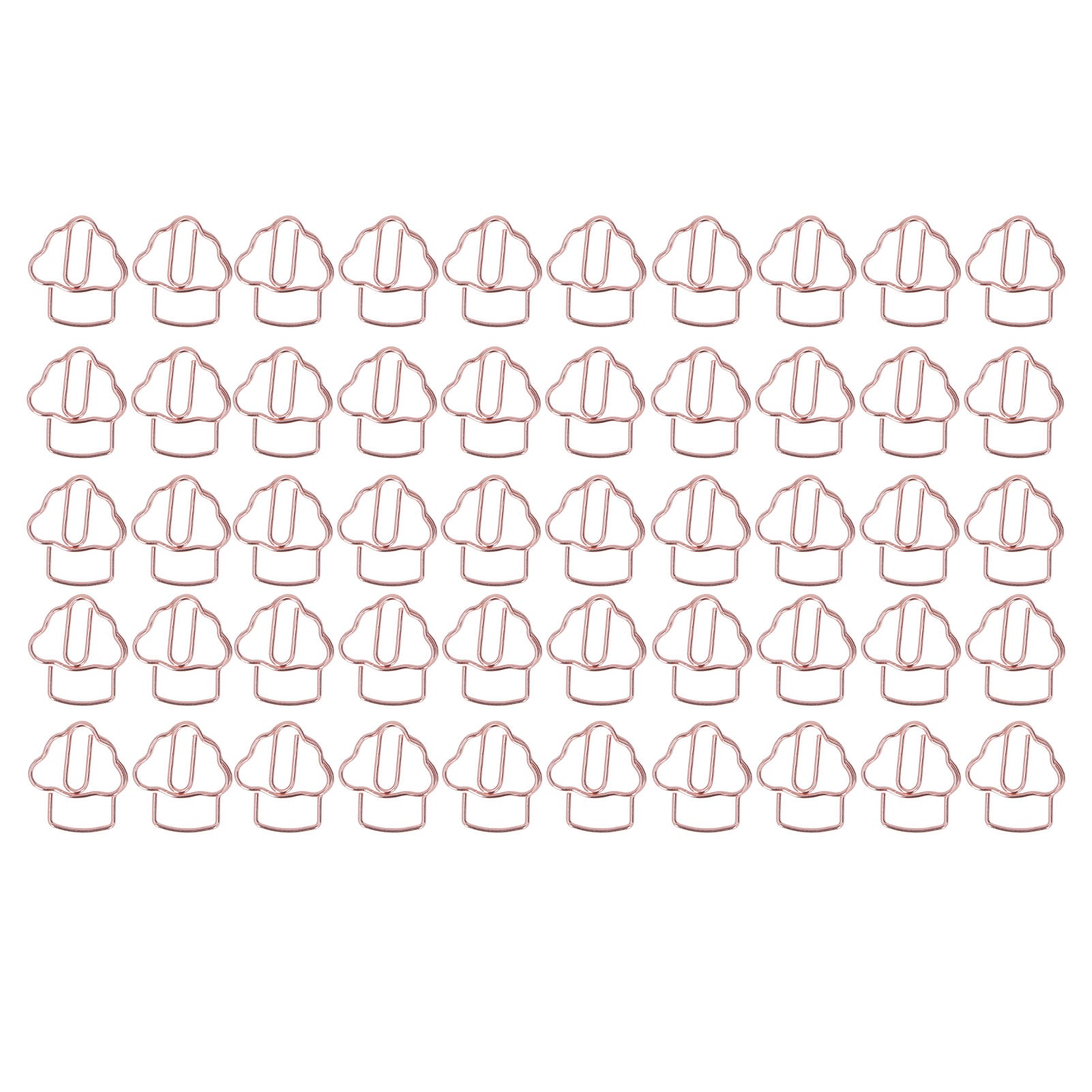 50 Pcs Paper Clips Rose Gold Ice Cream Shape Rustproof Electroplating Mini Metal Paper Clips for File Classification