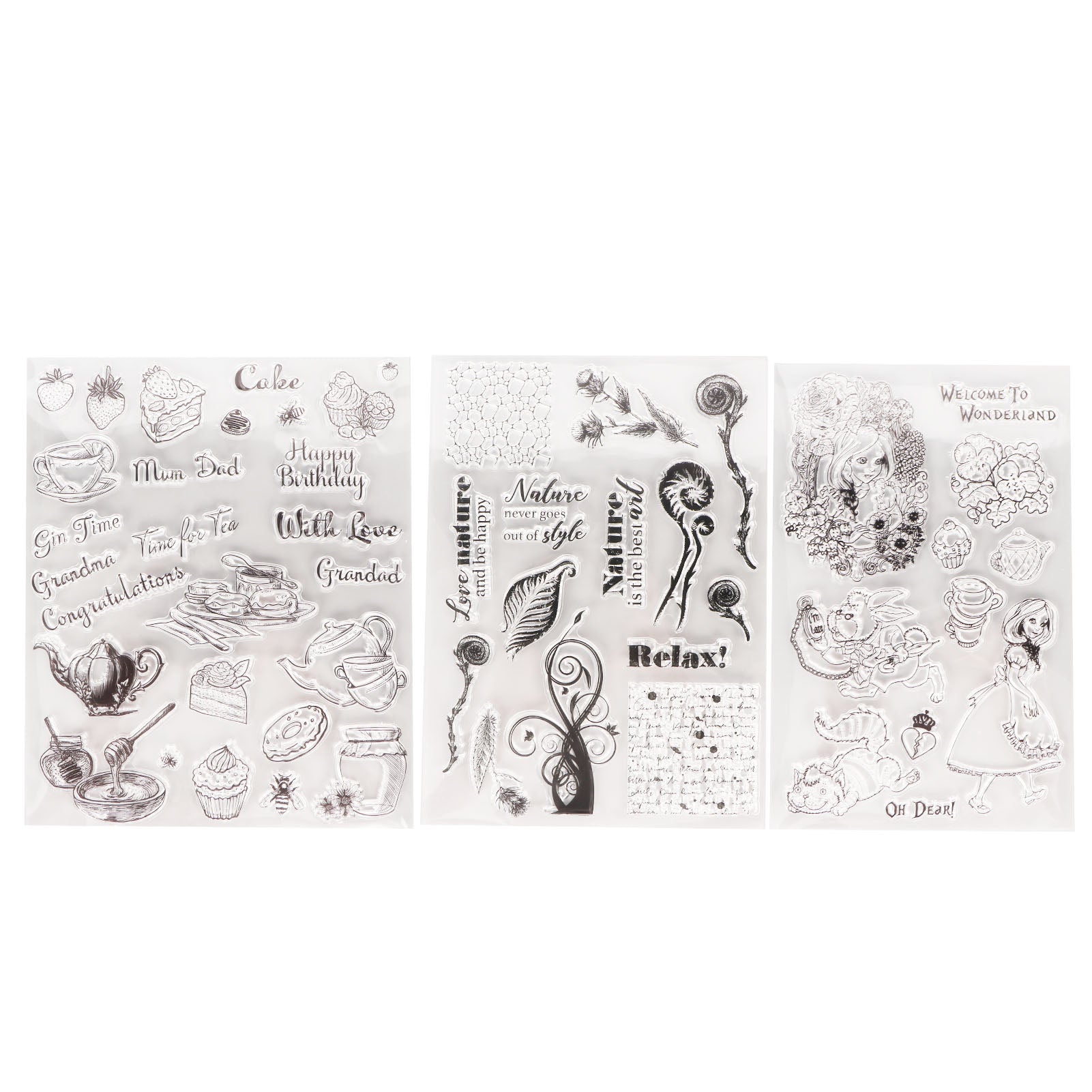 3Pcs Transparent Stamp TPR Assorted Styles Skin Friendly Easy to Use Clear Stamp for Card Making Scrapbooking