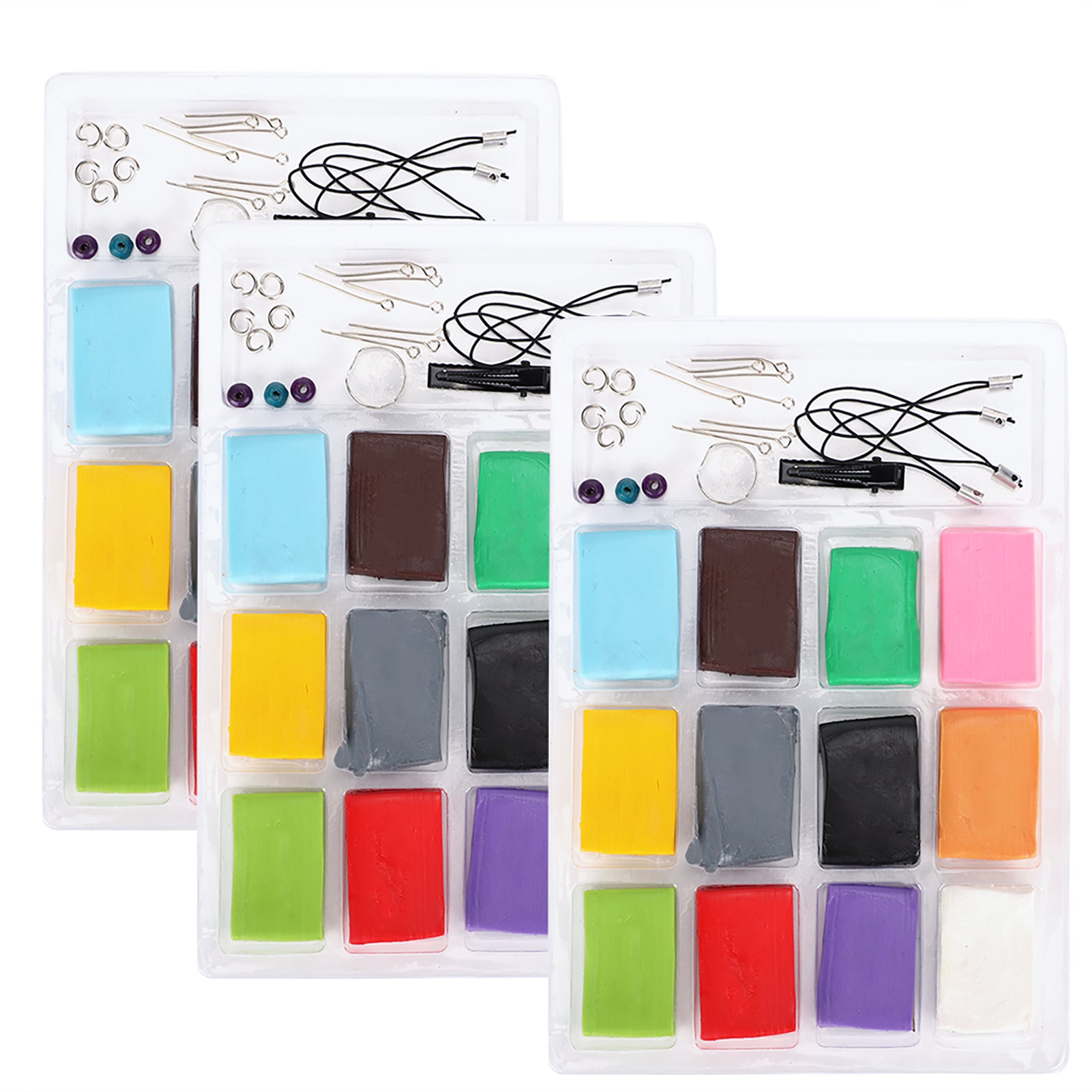 3 Sets 12 Colors Clay Soft Oven Bake Clays Colored Children's DIY Hand Made Toys